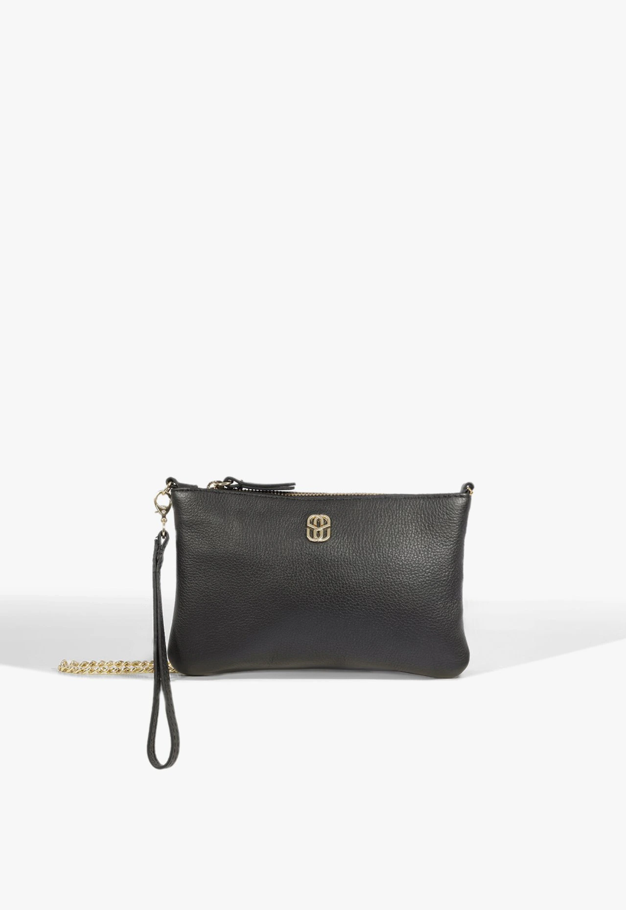 Bolsa Clutch Jennie Pequena Couro Preta