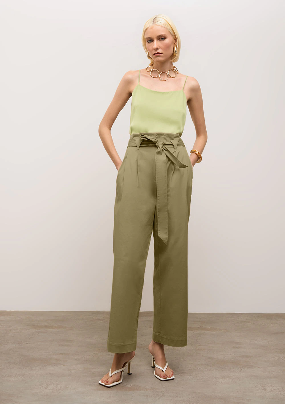 Calça Iódice Wide Alta Verde