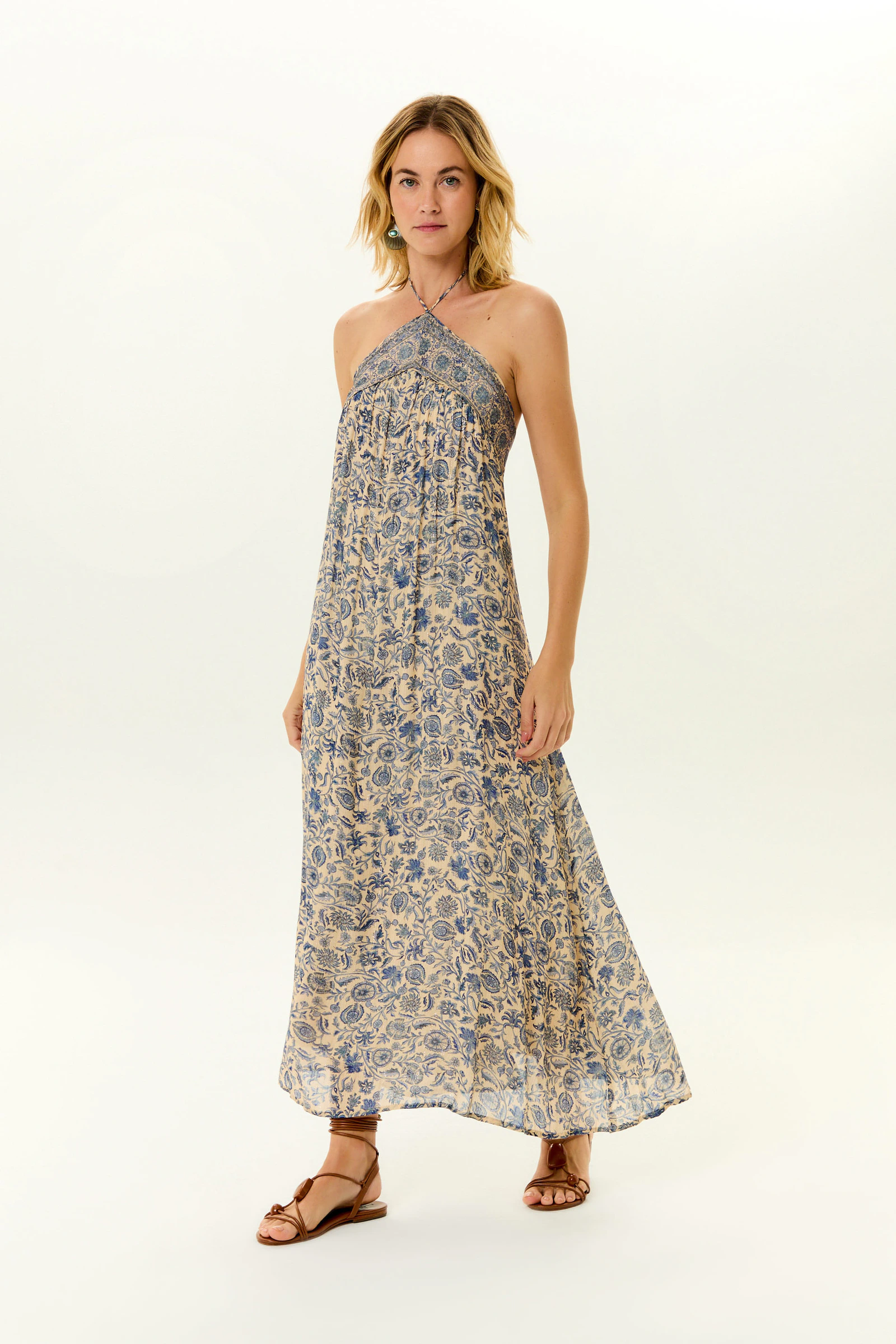 Vestido Midi Alca Estampa Céu