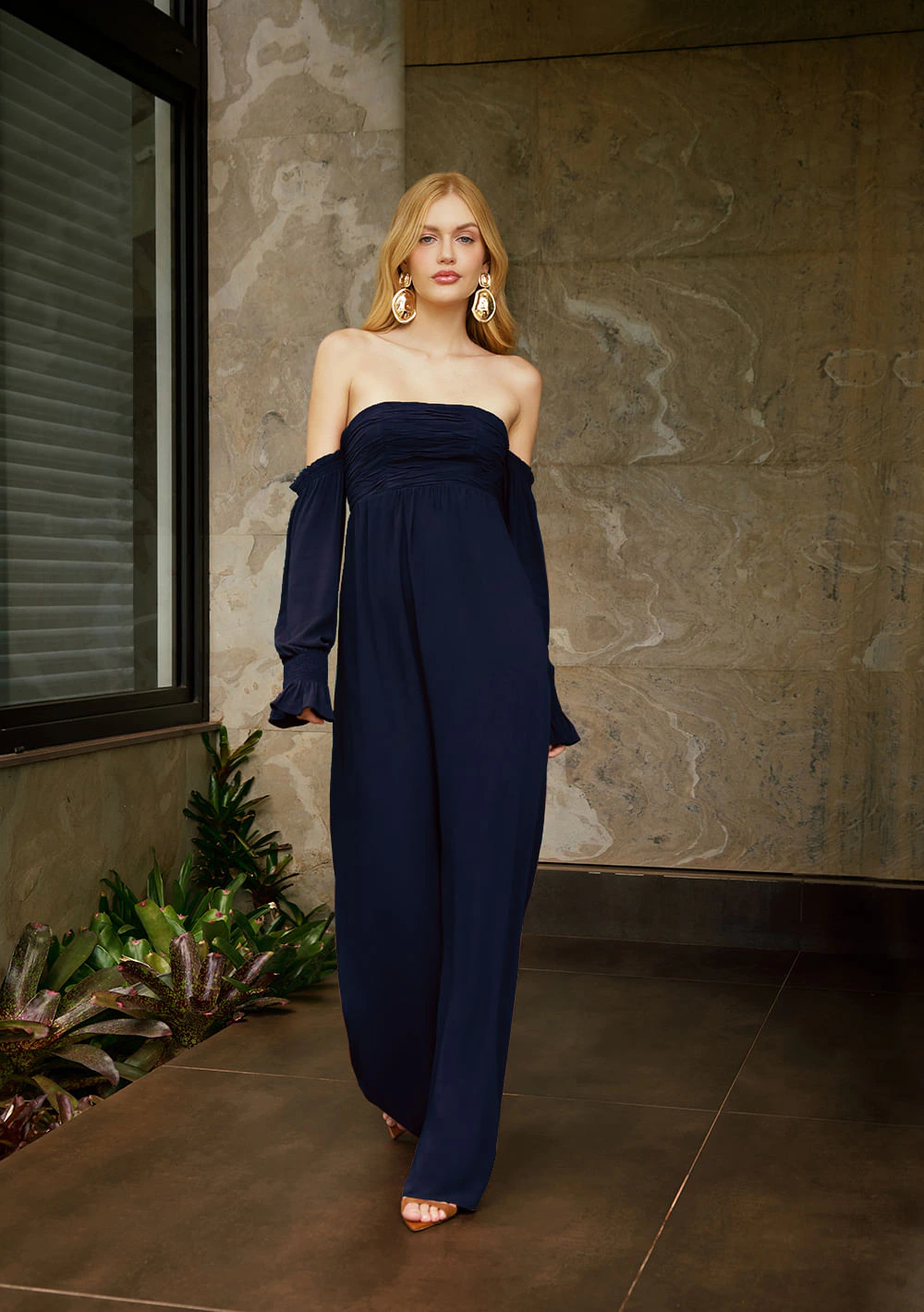 Vestido Long Velame Azul