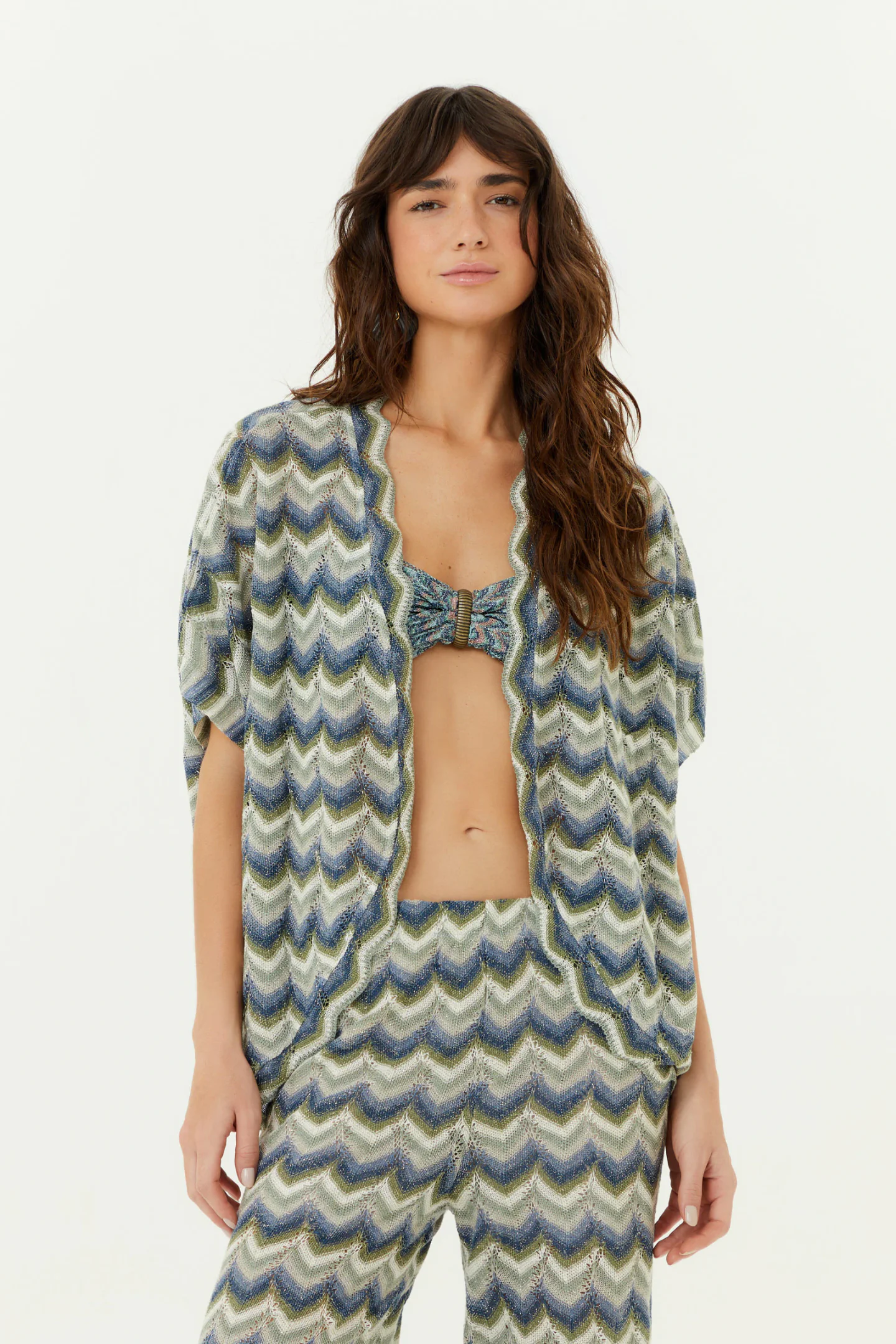 Kimono Tricot Chevron Assimetrico