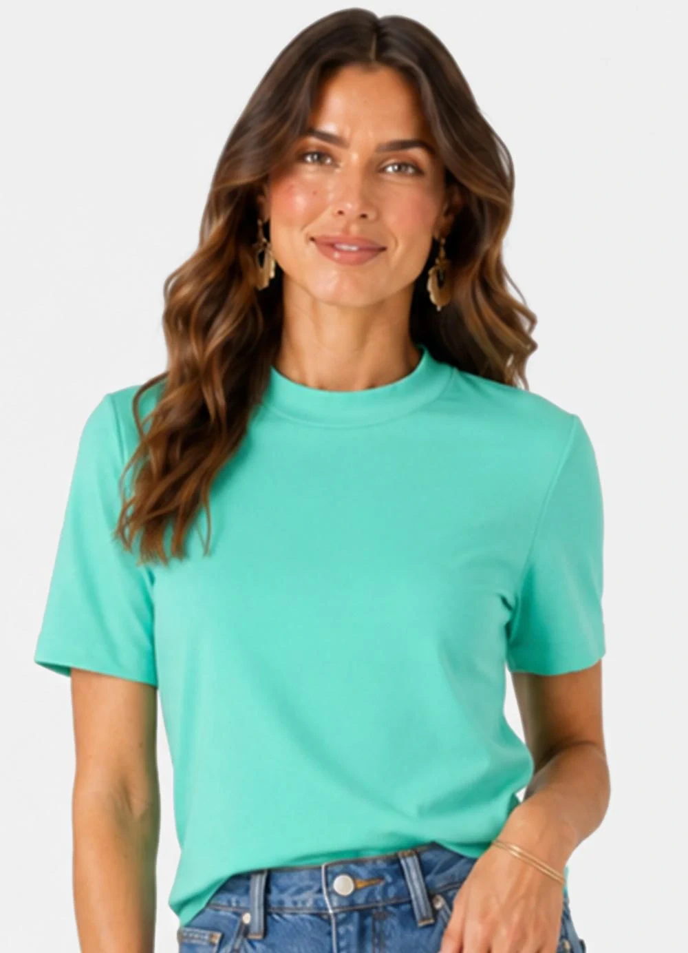Infinita Cor - Blusa Feminina com Gola Alta Verde