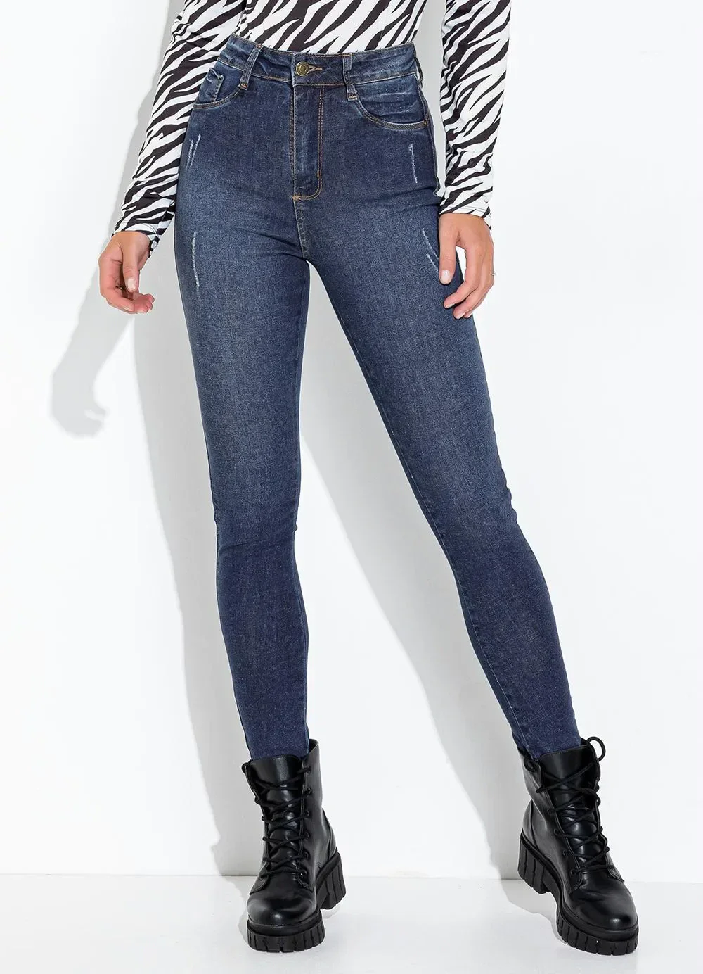 Sawary Jeans - Calça Jeans Azul Super Lipo Cigarrete