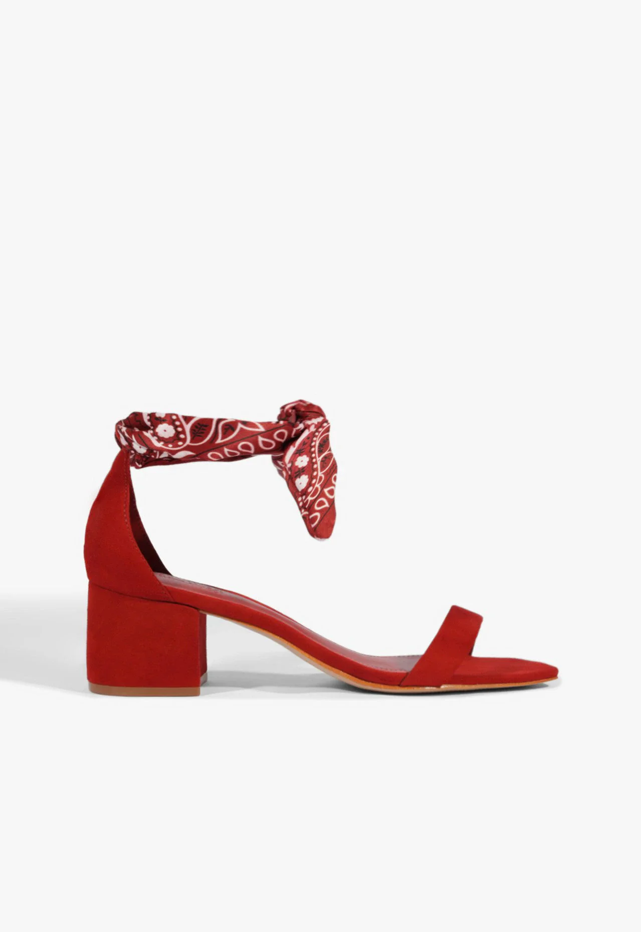 Sandália Bloco Scarf Vermelho