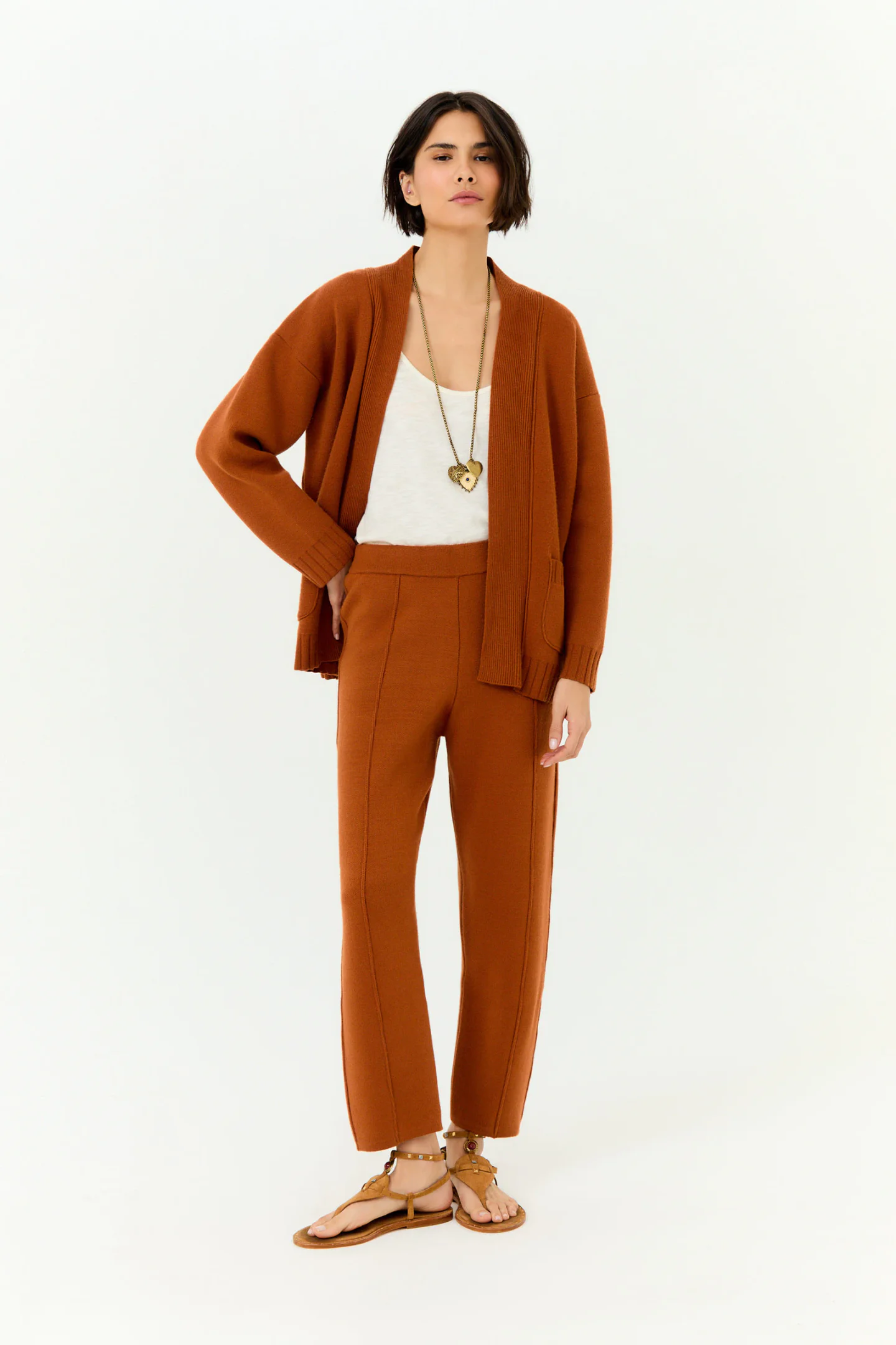 Calça Tricot Baloon Bolso Costas