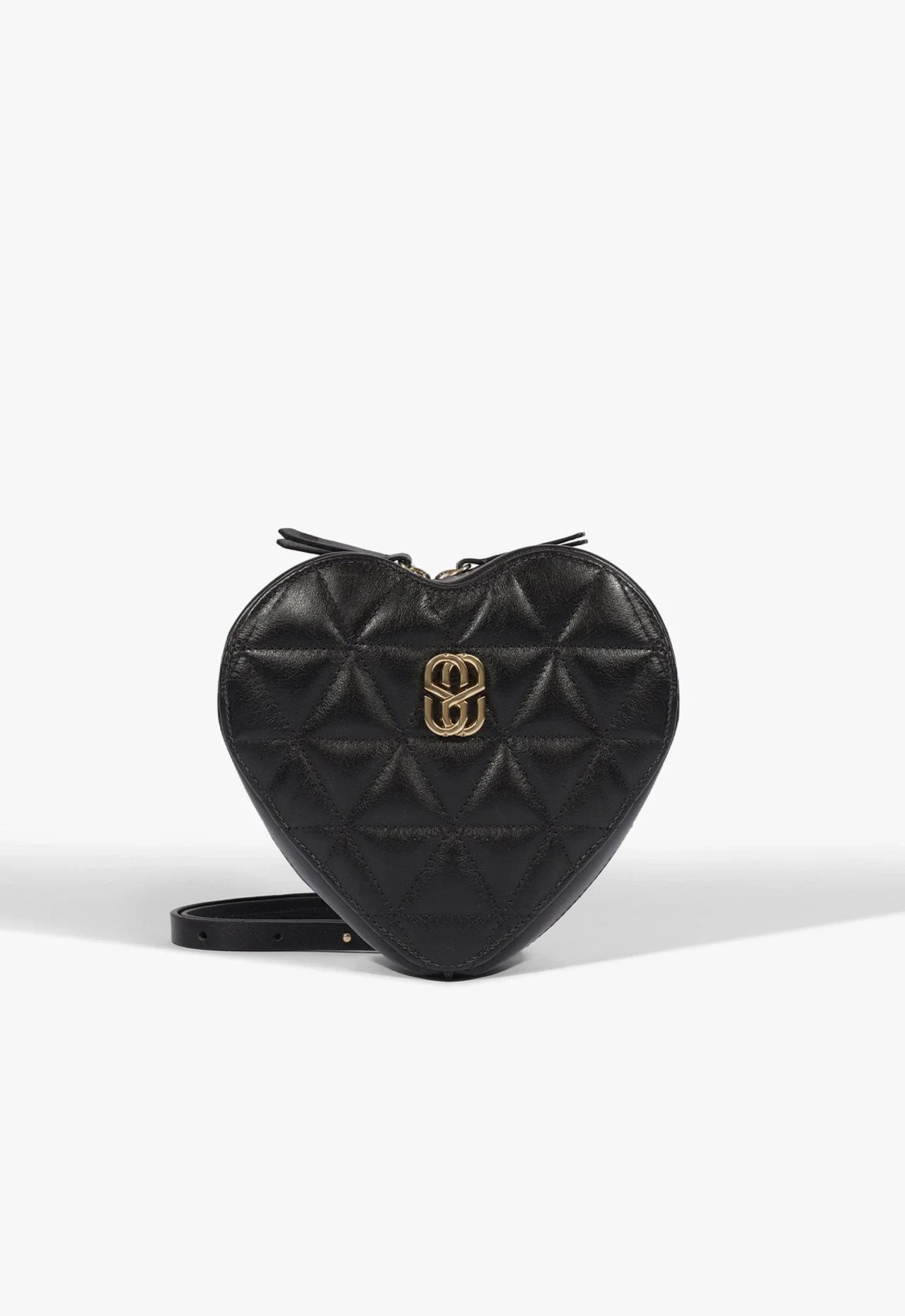 Bolsa Tiracolo Love Couro Preta