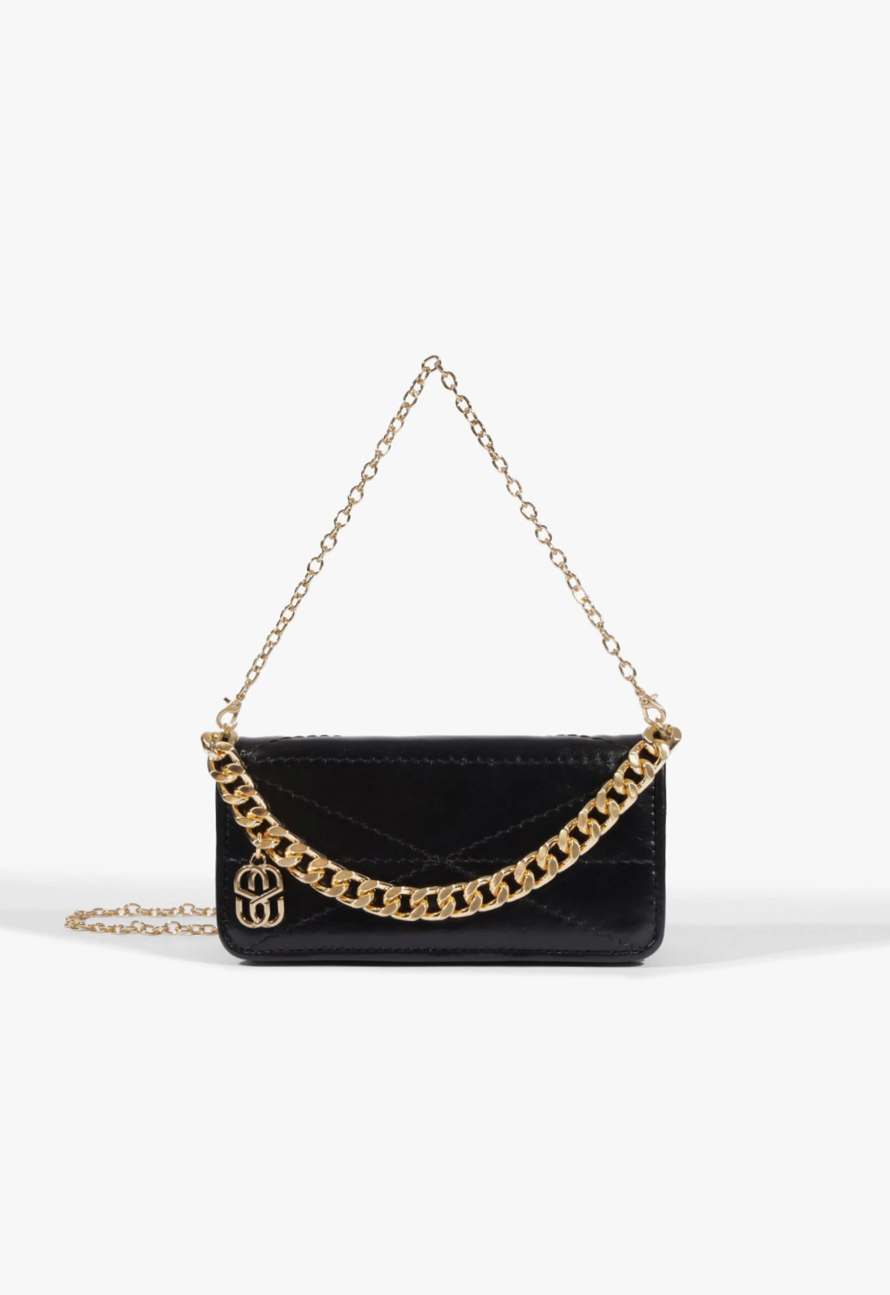 Bolsa Tiracolo Mika Pequena Couro Preta