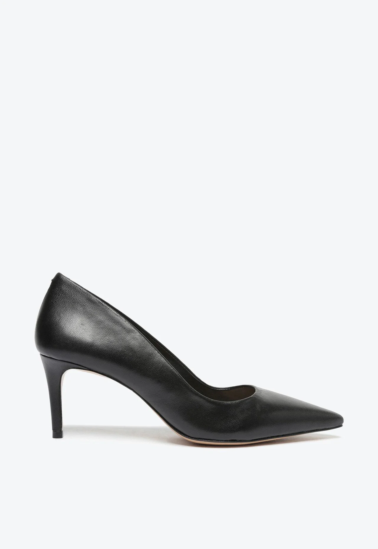 Scarpin Salto Médio Fino Couro Preto