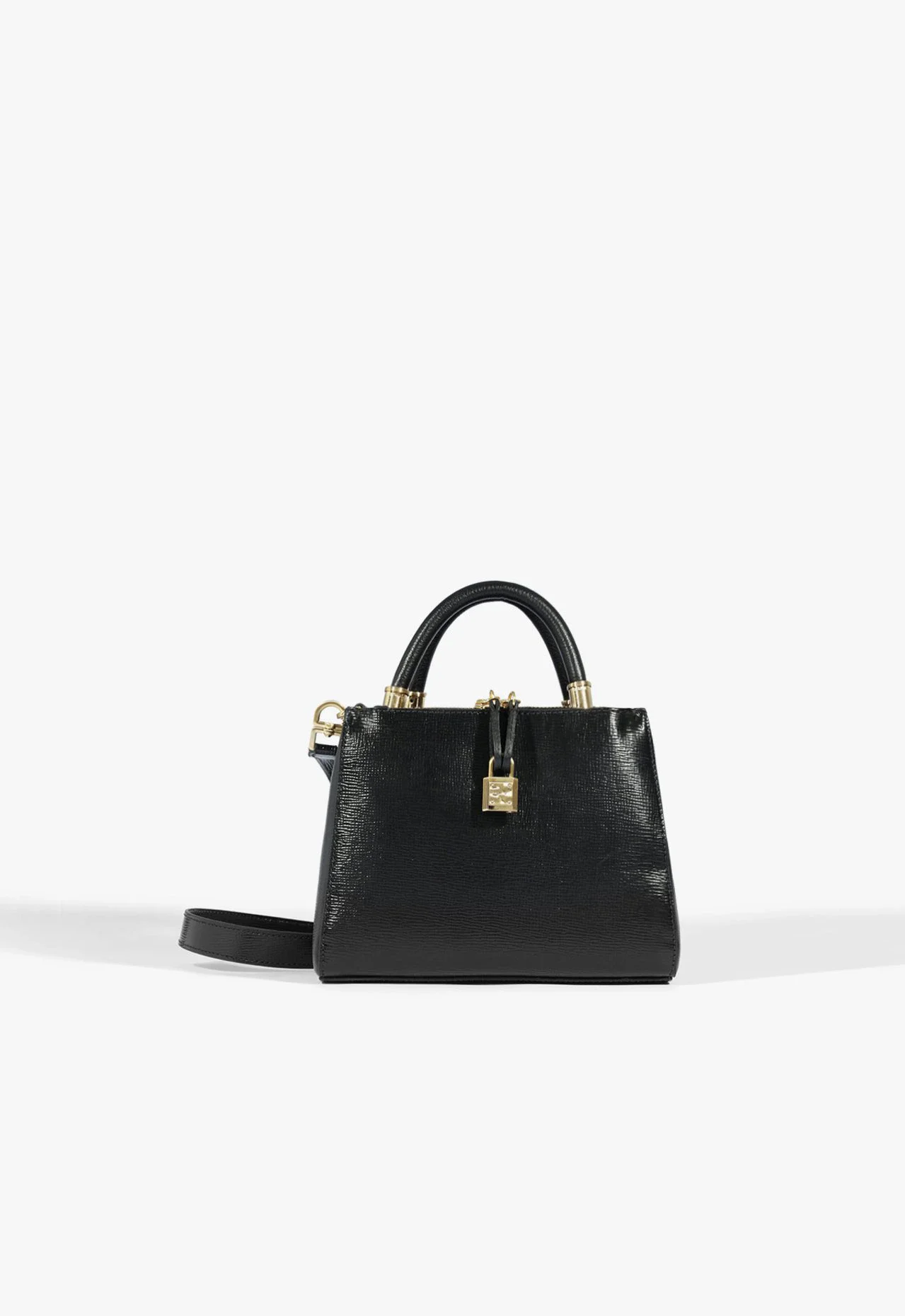 Bolsa Tote Média Couro Texturizado Preta