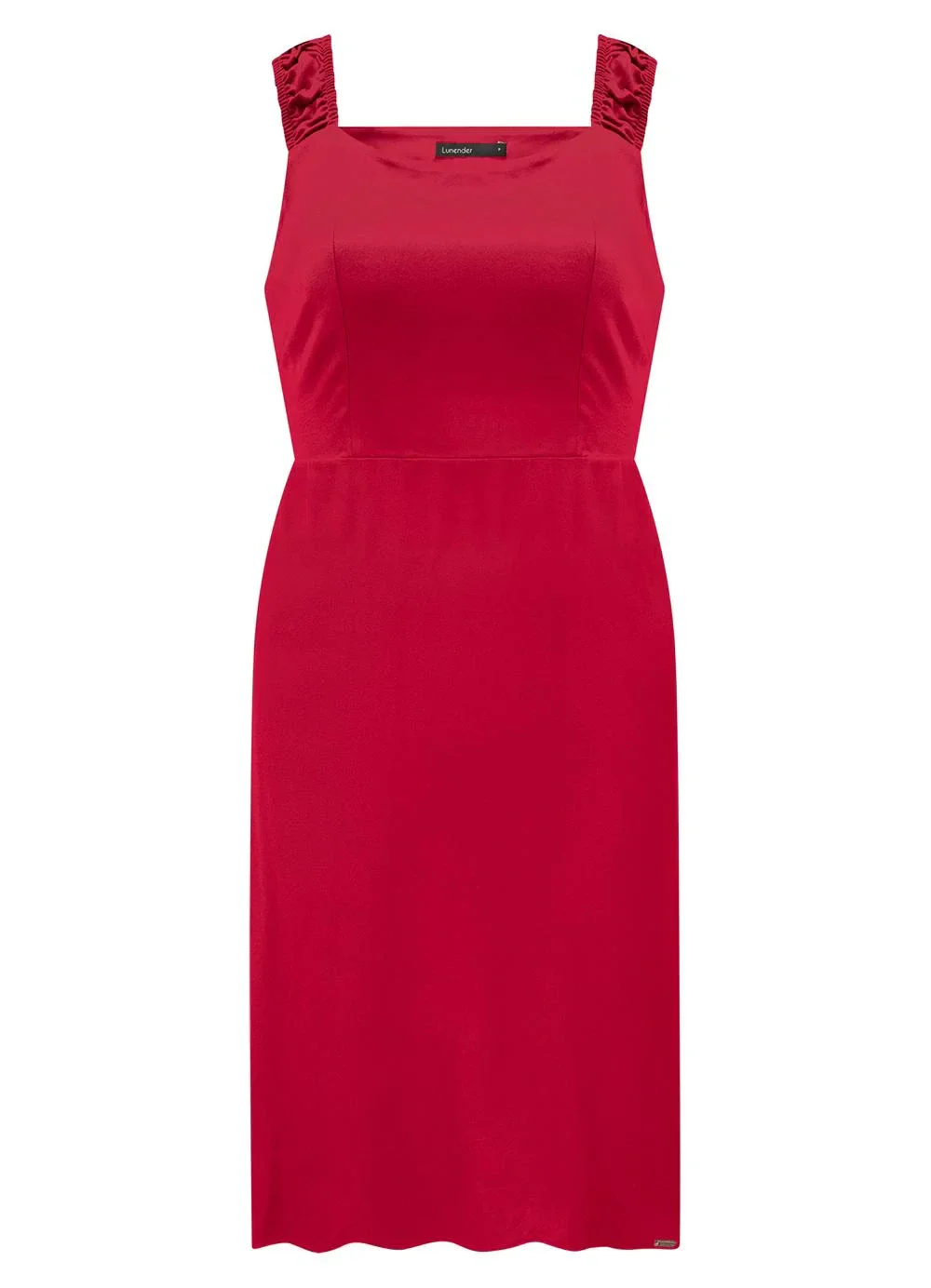 Lunender - Vestido Curto com Alças e Decote Reto Vermelho