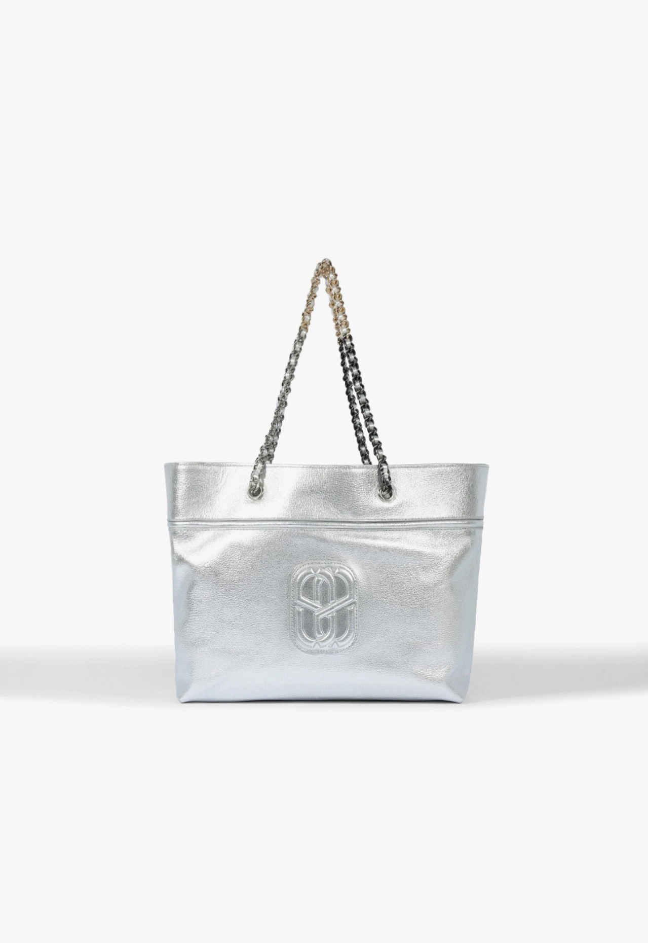 Bolsa Mini Shopping Belle Couro Prata
