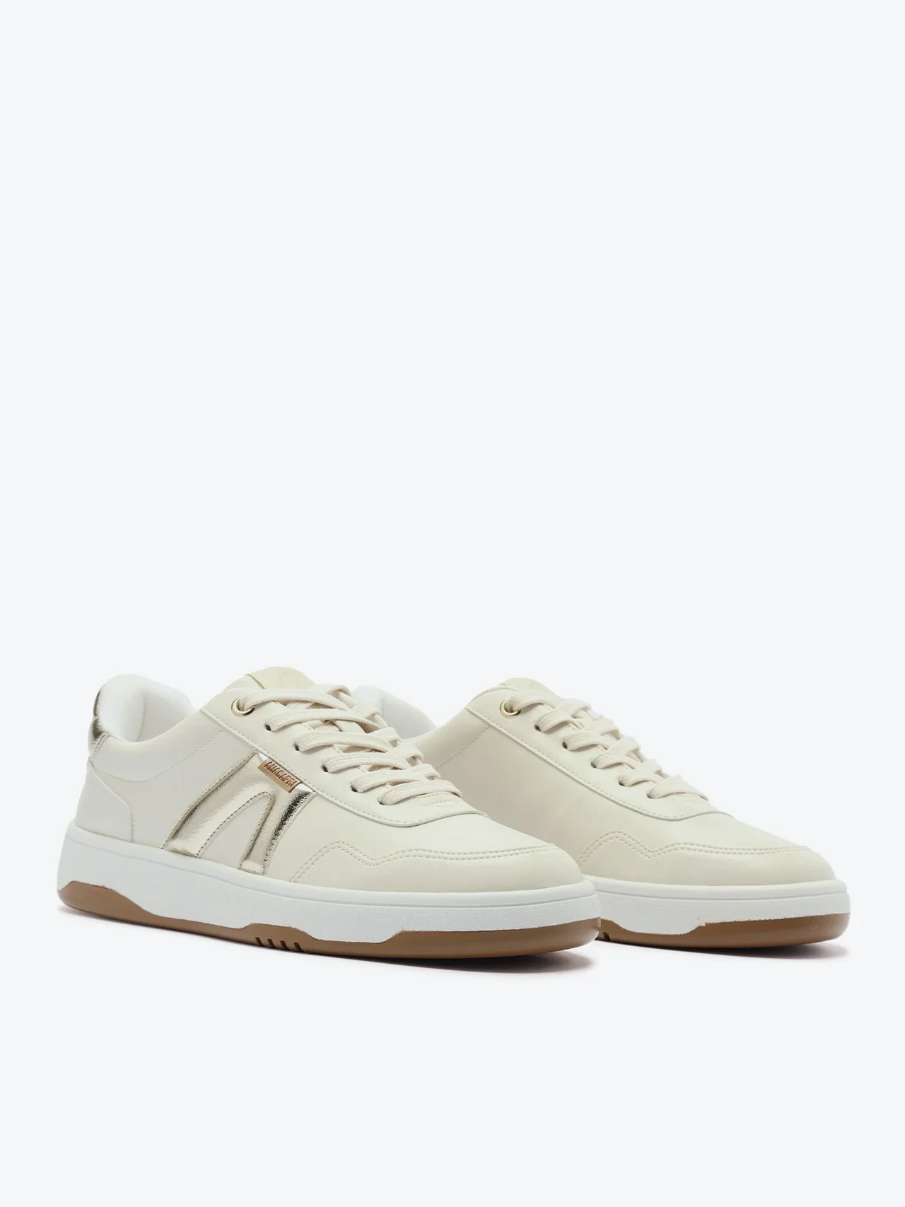 Tênis AC1119 Bege e Dourado