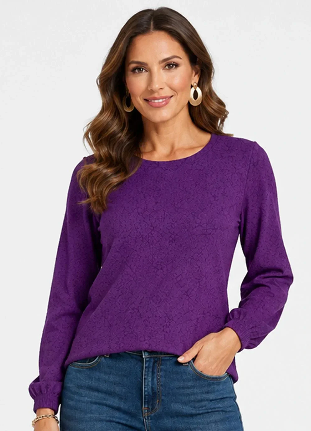 Infinita Cor - Blusão Feminino em Tecido Aspen Roxo