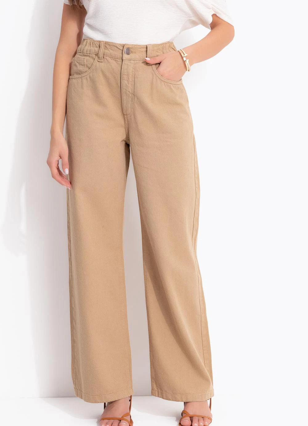 Quintess - Calça Jeans Perfeita Cáqui