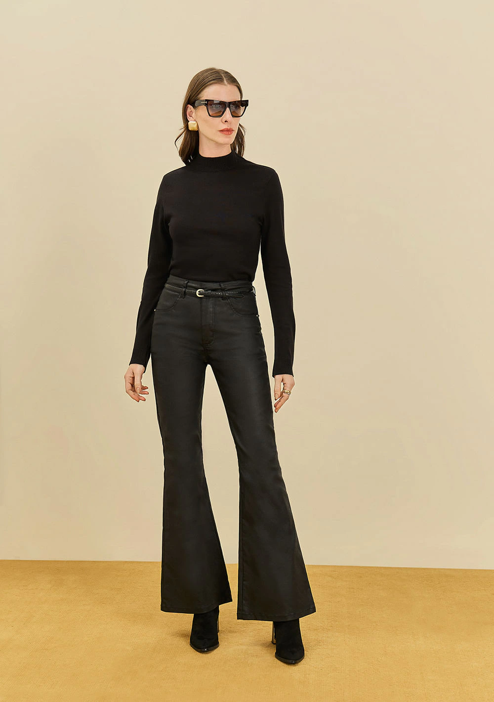 Calça Maria.Valentina Flare Alta Preto