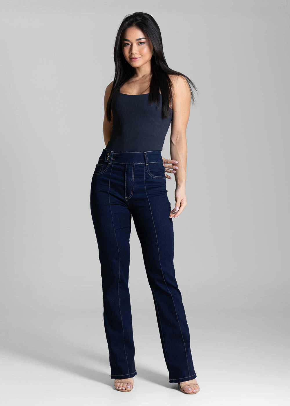 Calça Jeans Sawary Reta Cós Duplo - 284074 AZUL
