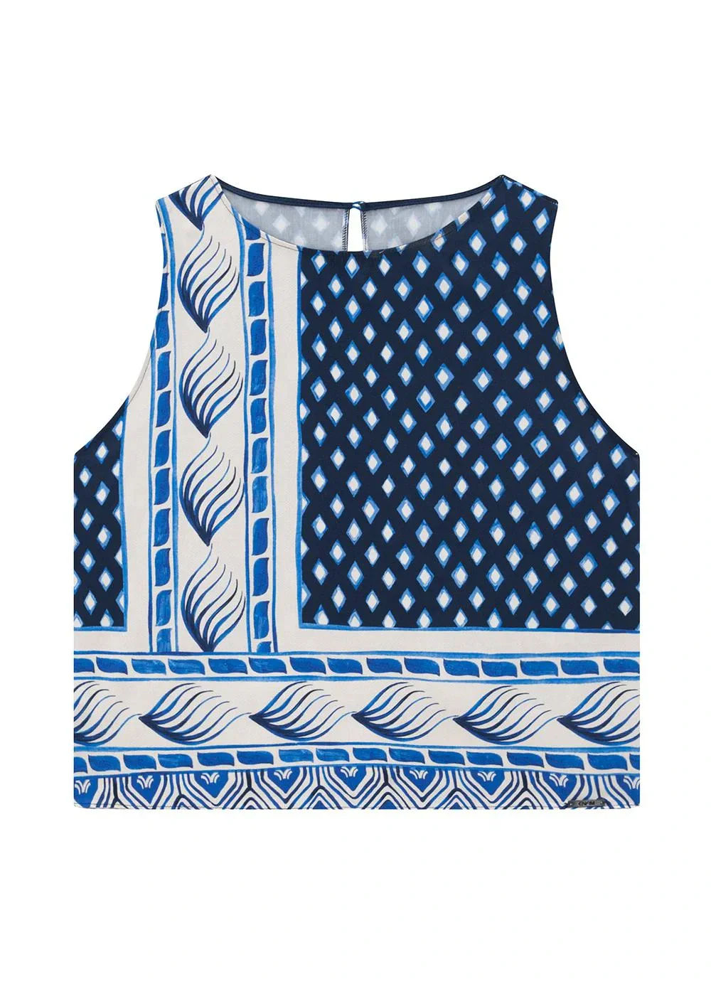 Enfim - Blusa Azul Marinho Reta Paisley