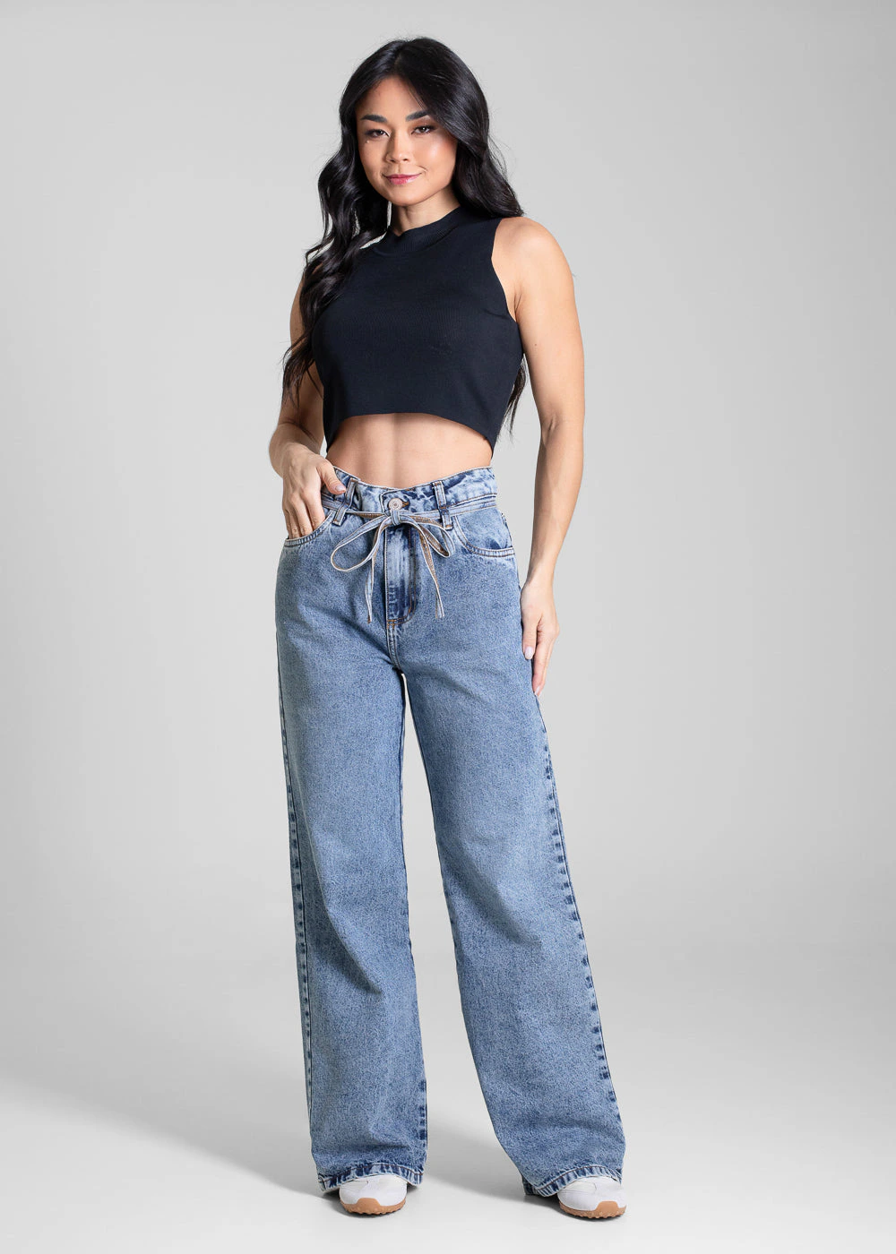 Calça Jeans Sawary Wide Leg Petit - 283422 AZUL