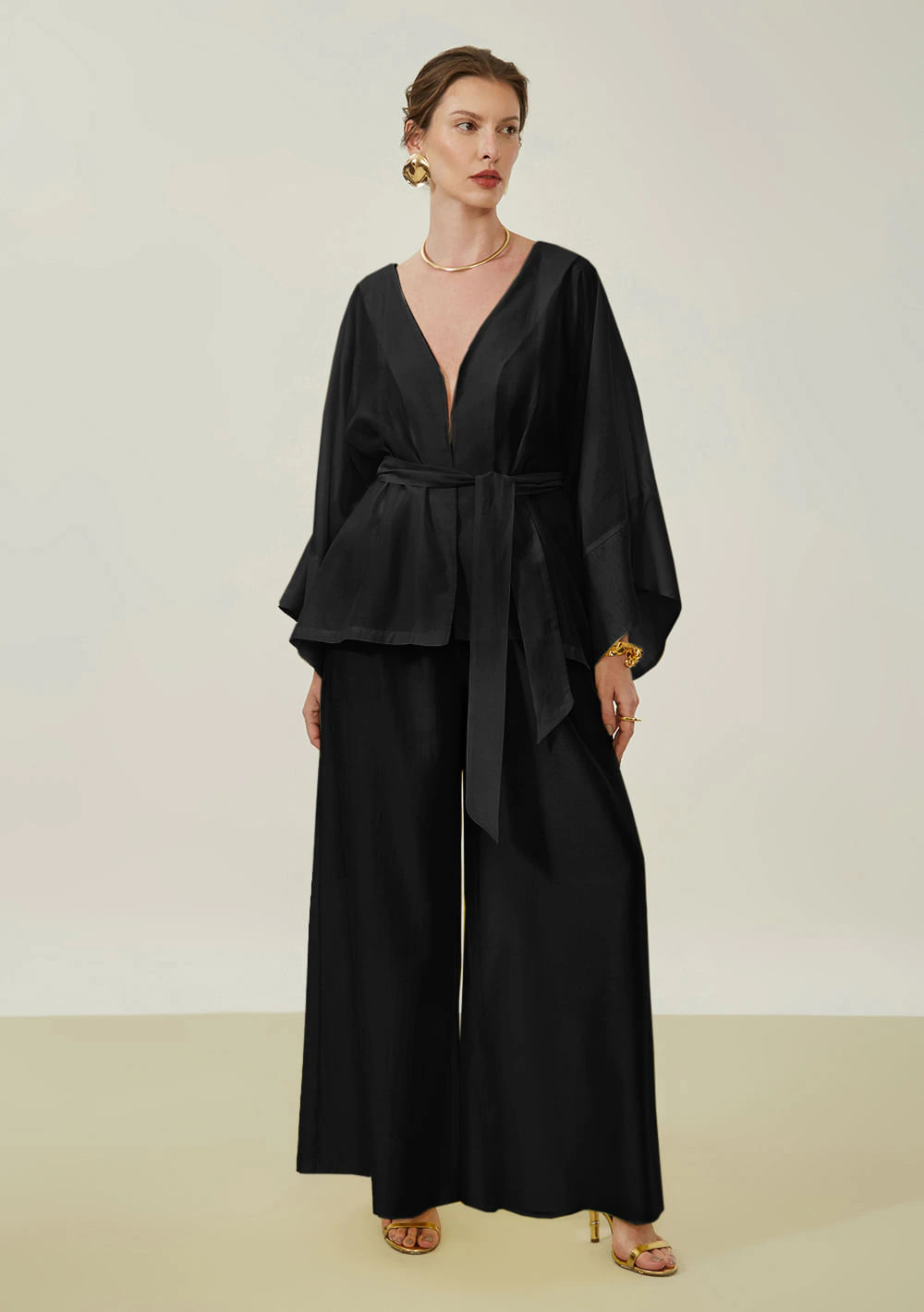 Calça Maria.Valentina Pantalona Alta Preto
