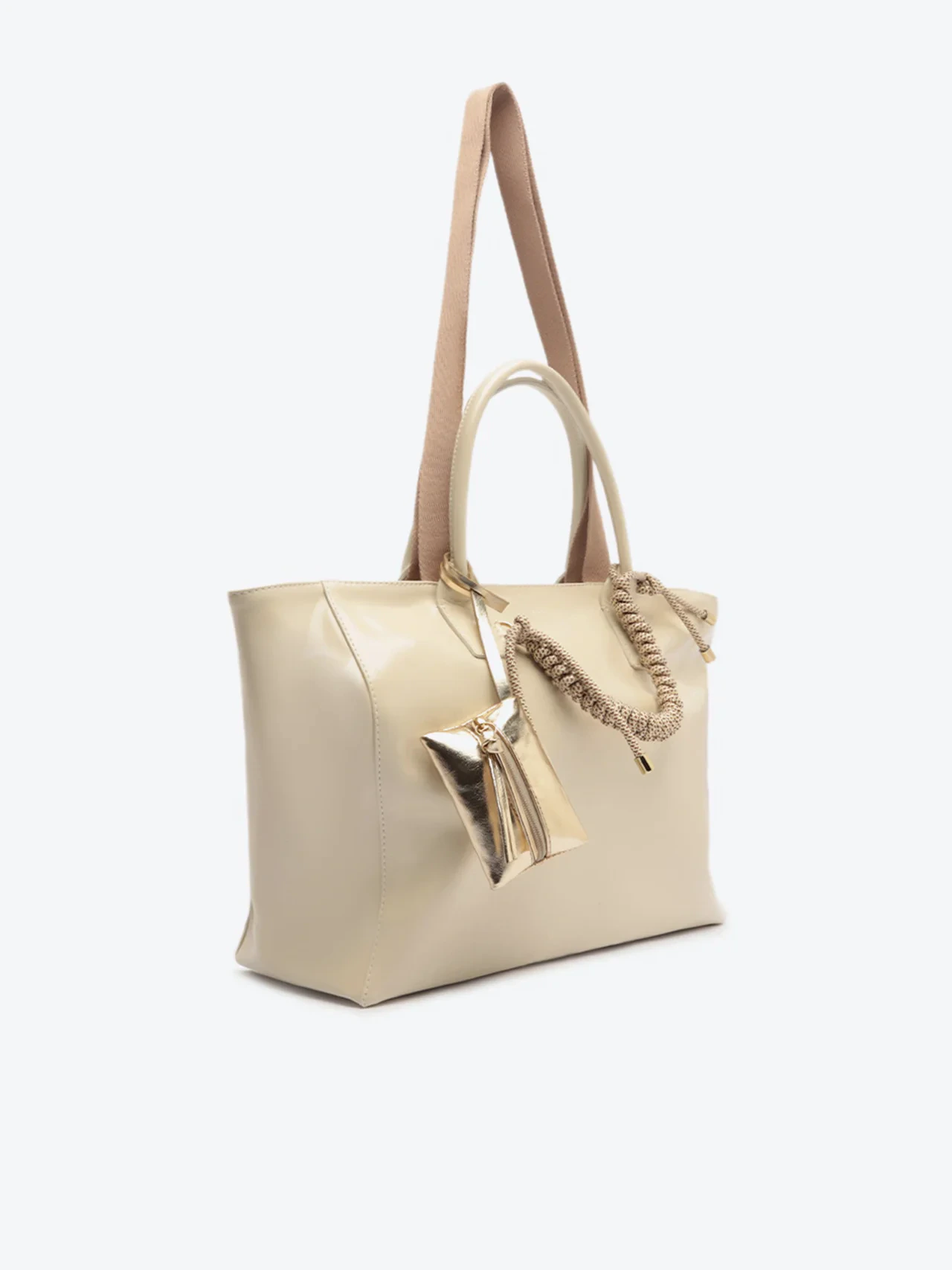 Bolsa Shopping Grande Verniz Branca
