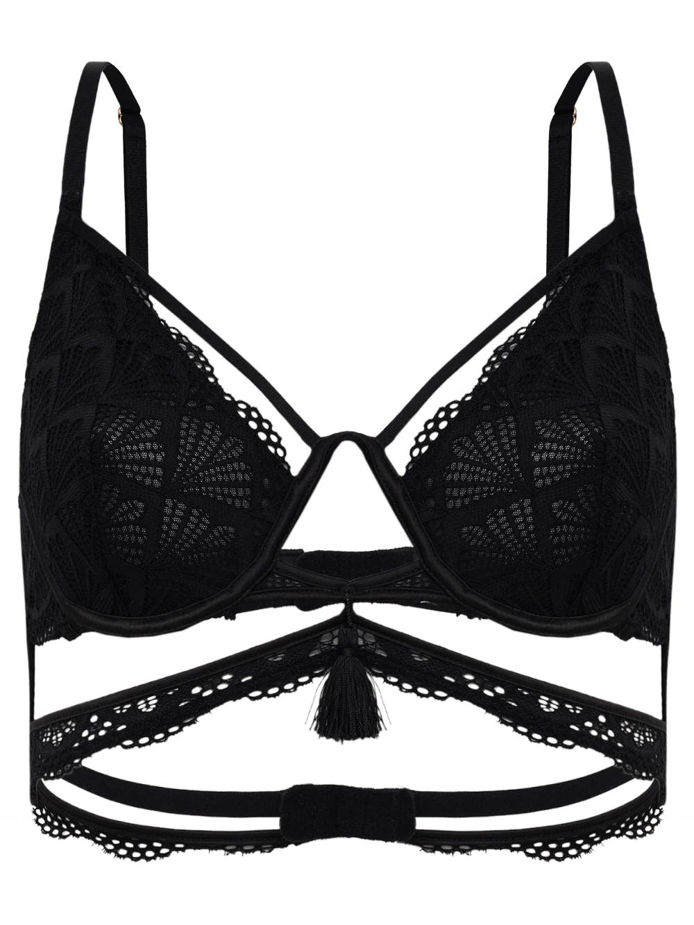 Sutiã Meia Taça Underwire Renda Cirque Preto