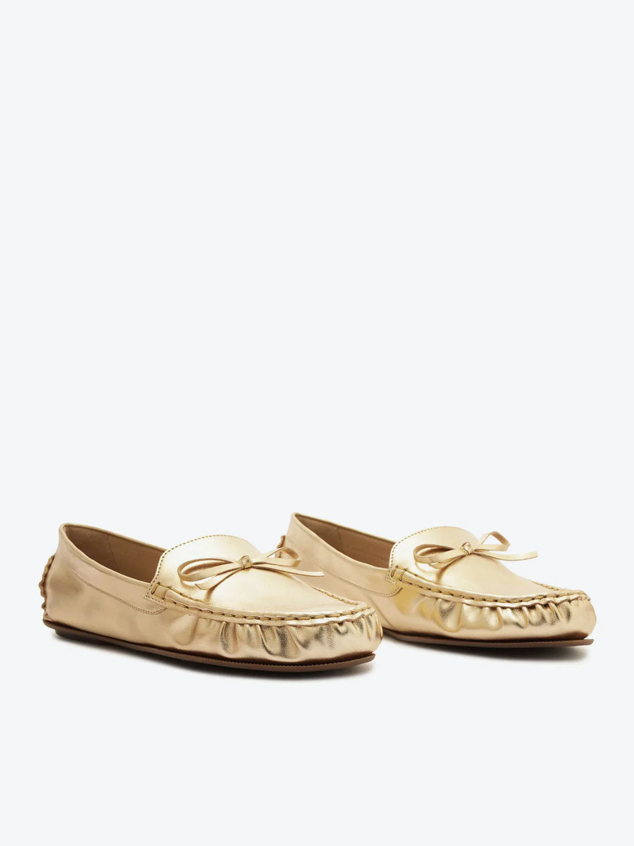 Mocassim Laço Lana Dourado