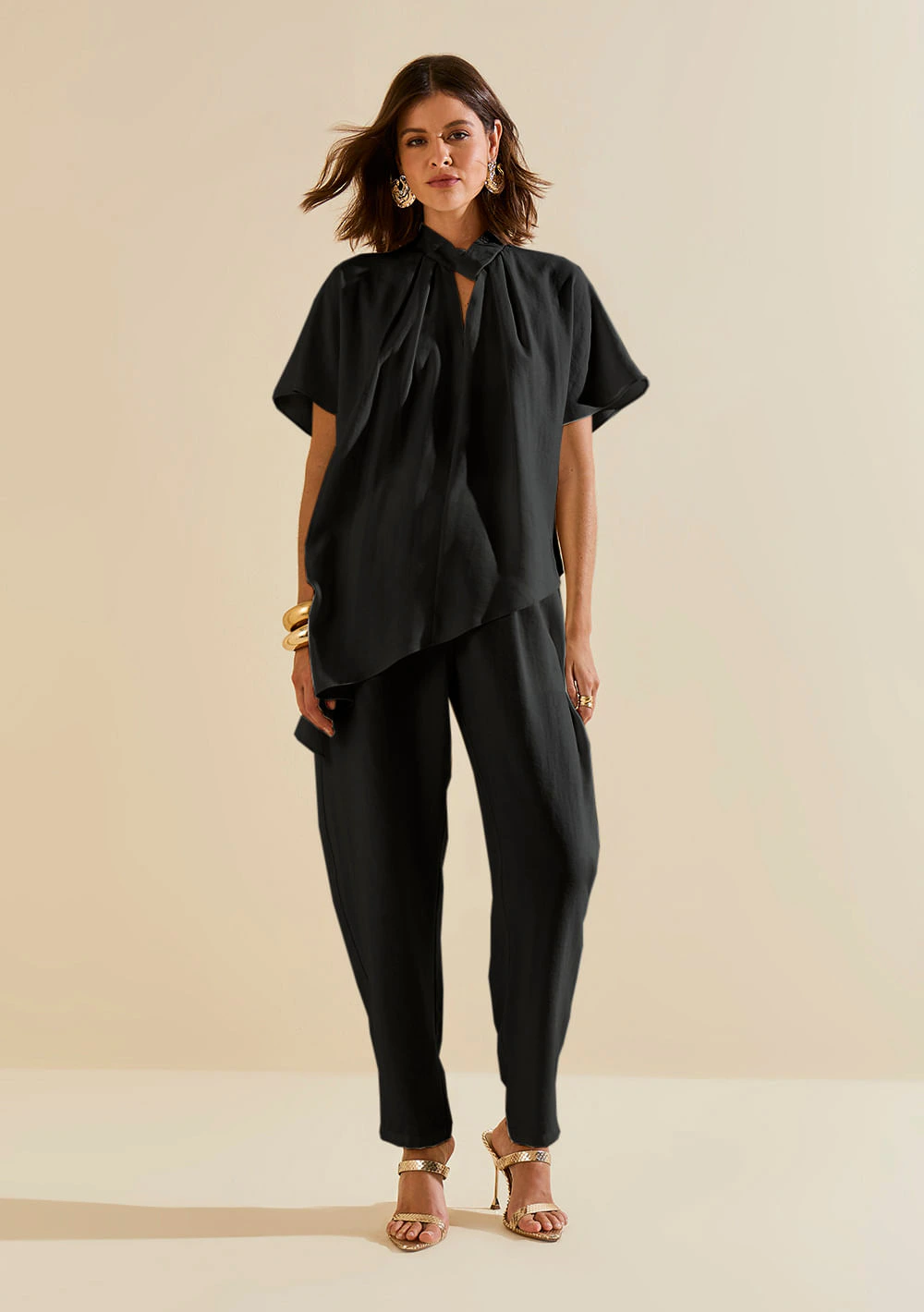 Calça Morena Rosa Reta Alta Preto