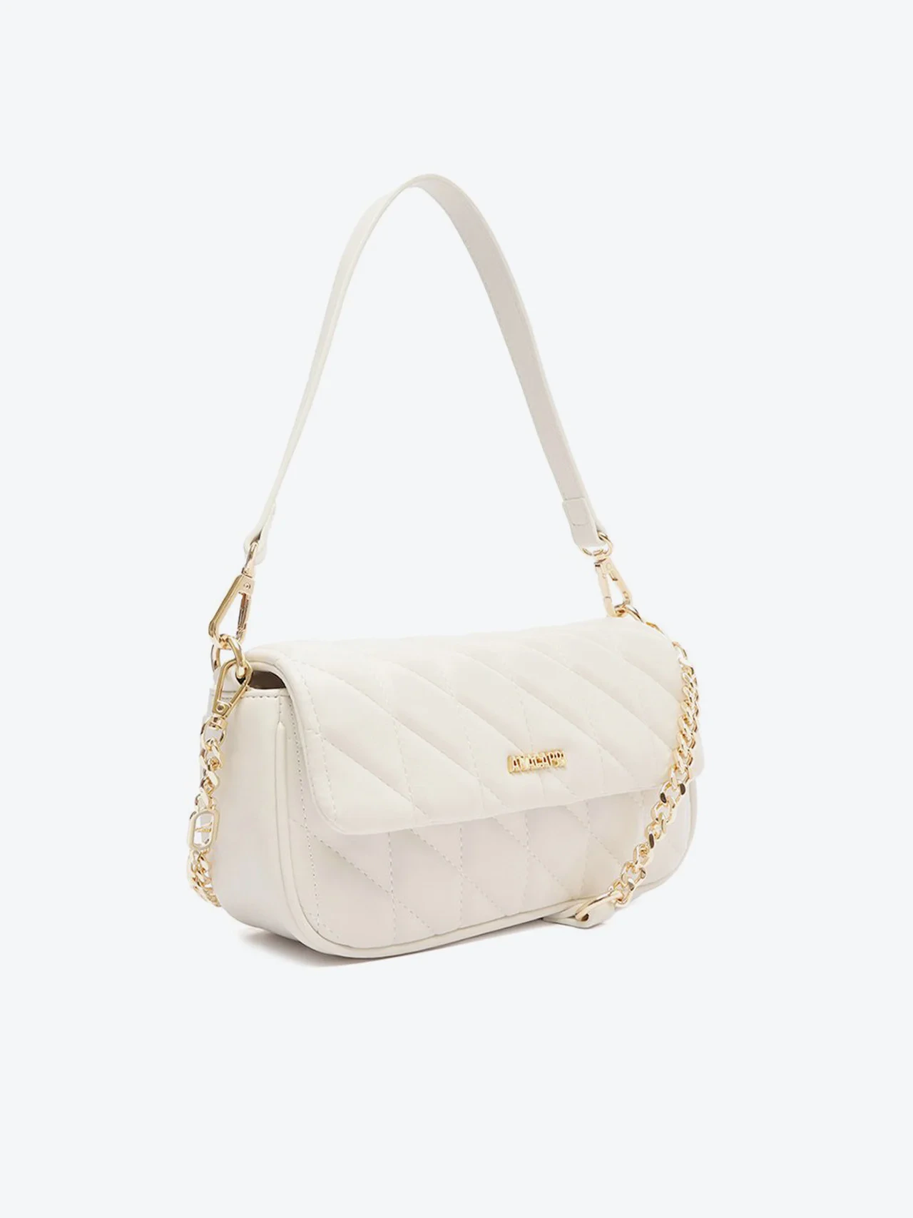Bolsa Tiracolo Média Matelassê Triangular Branca