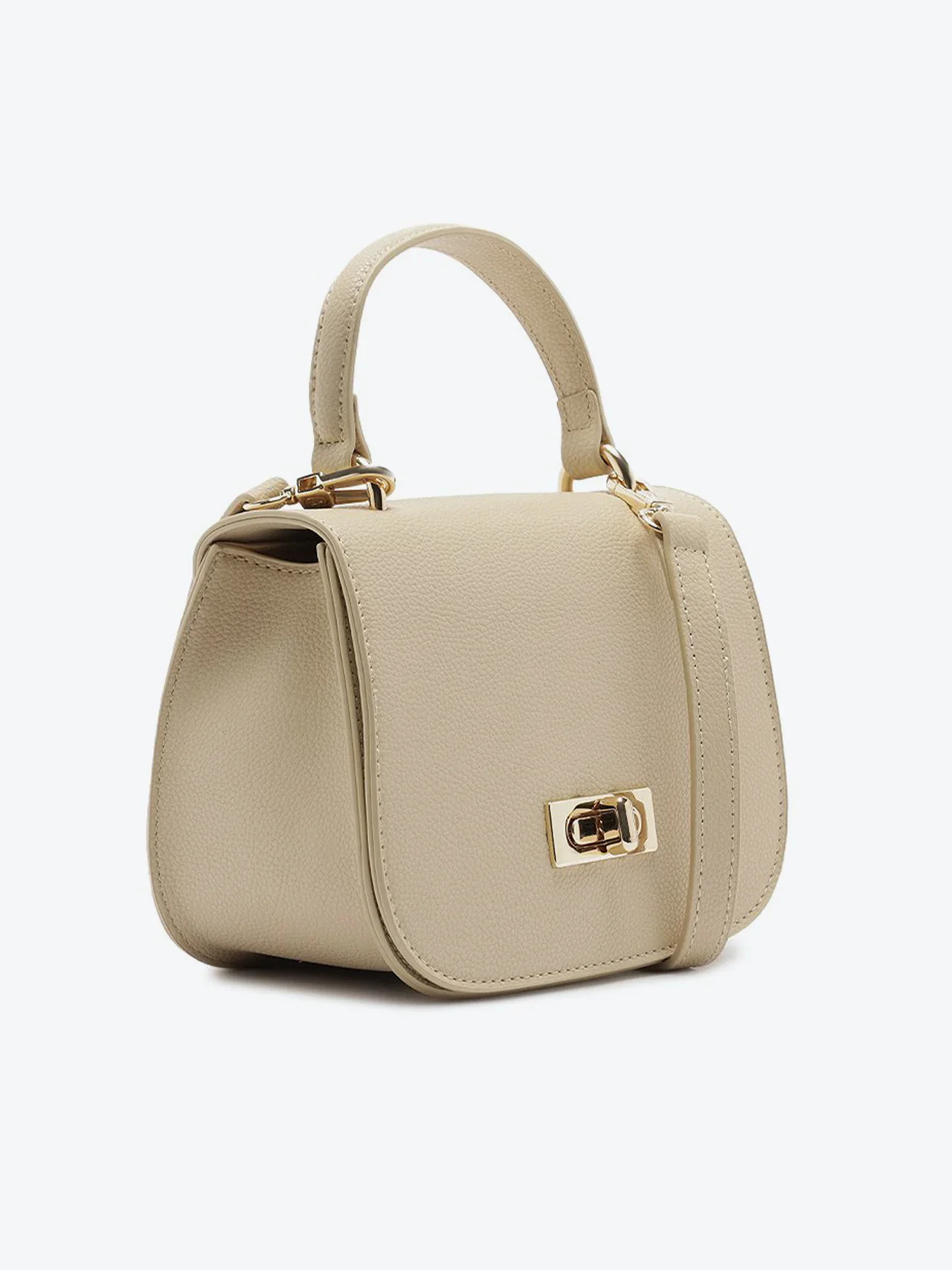 Bolsa Tiracolo Média Fecho Giratório Cinza
