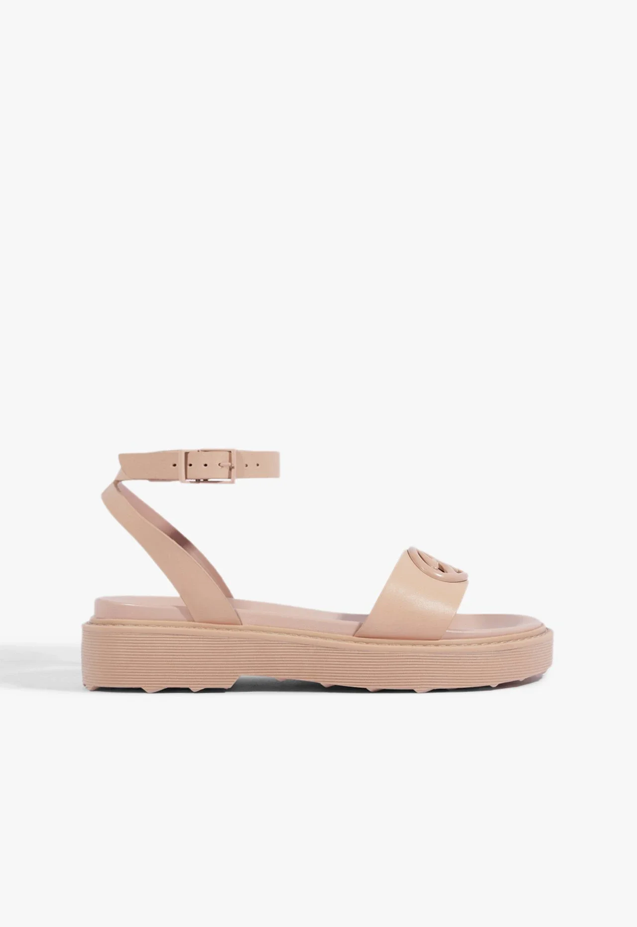 Papete Flatform Couro Rosa Claro