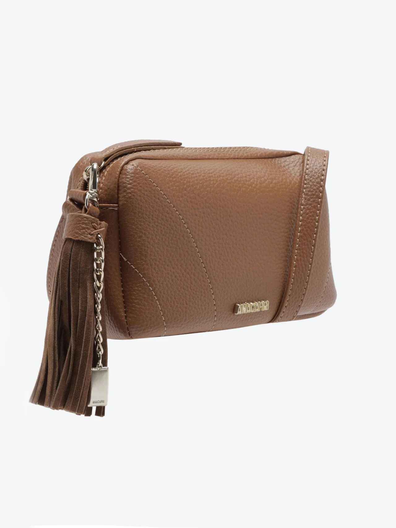 Bolsa Tiracolo Pequena Detalhe Tassel Marrom