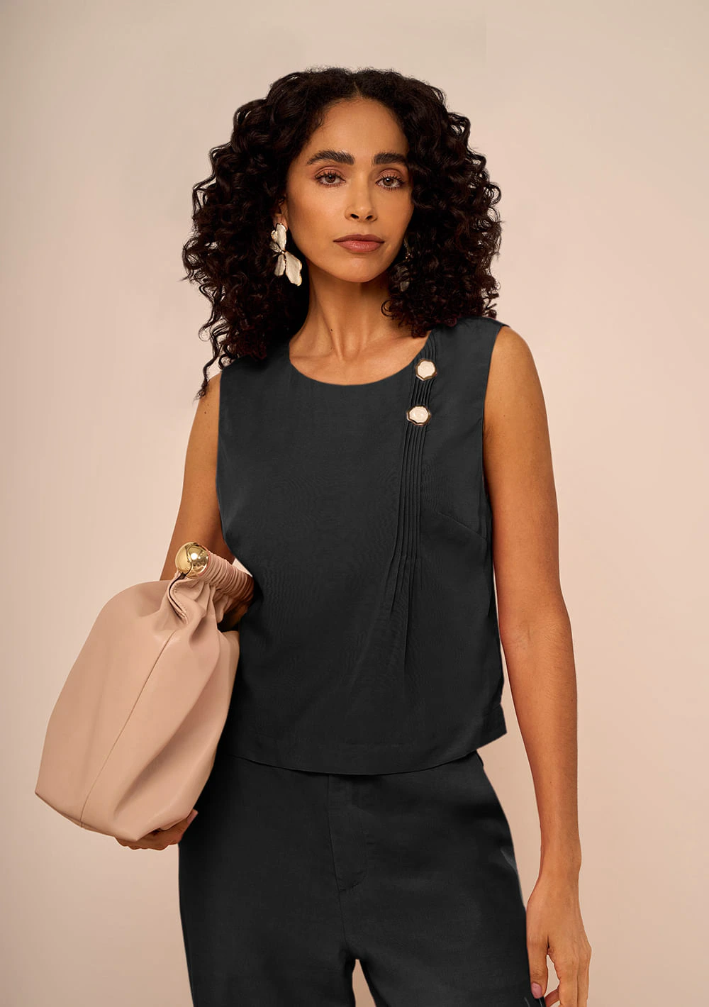Blusa Sem Manga Acácia Preto