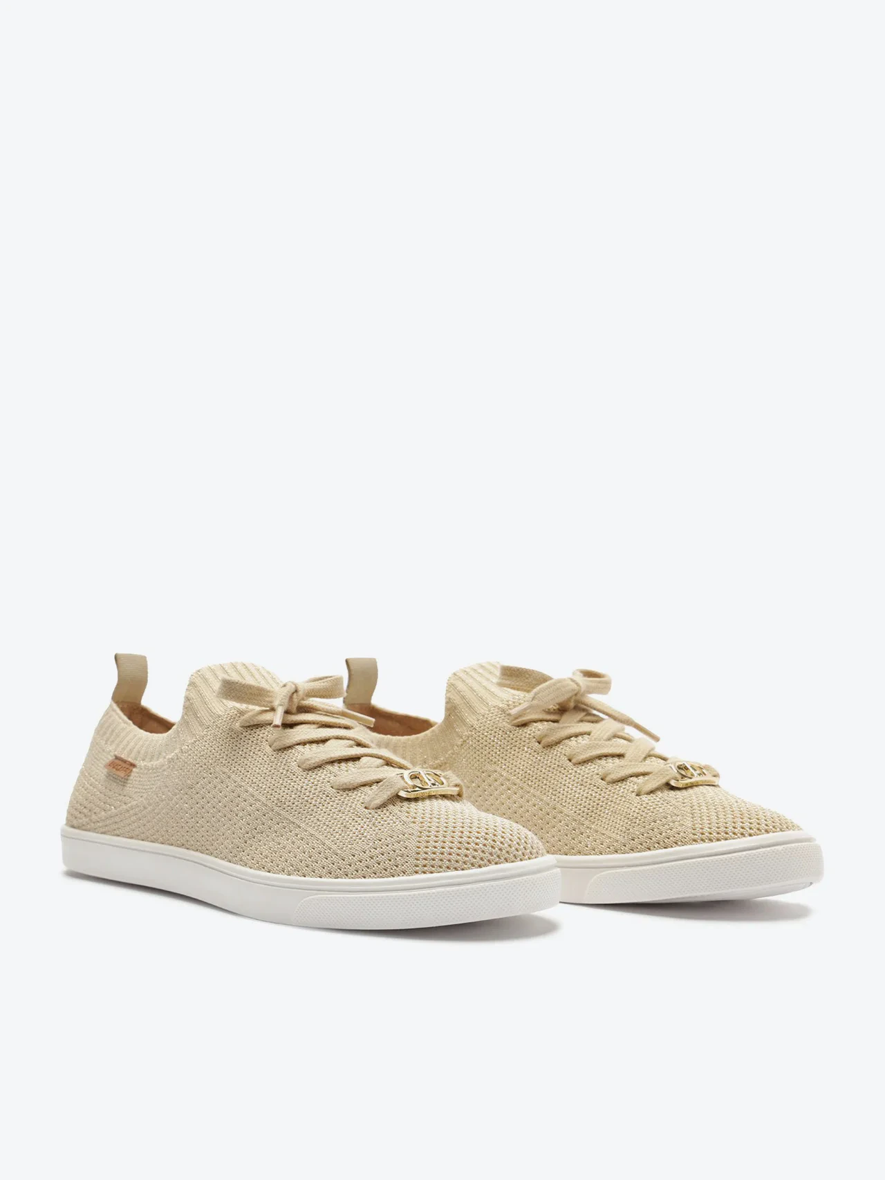 Tênis Knit Amarração Bege