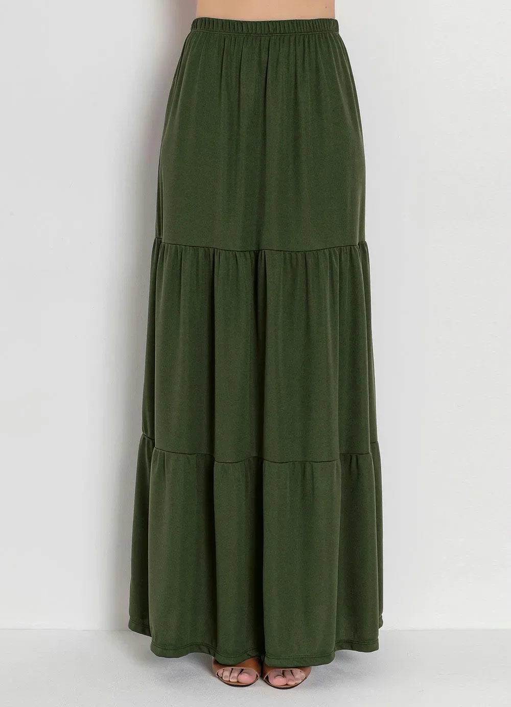 Rosalie - Saia Camadas Verde Militar