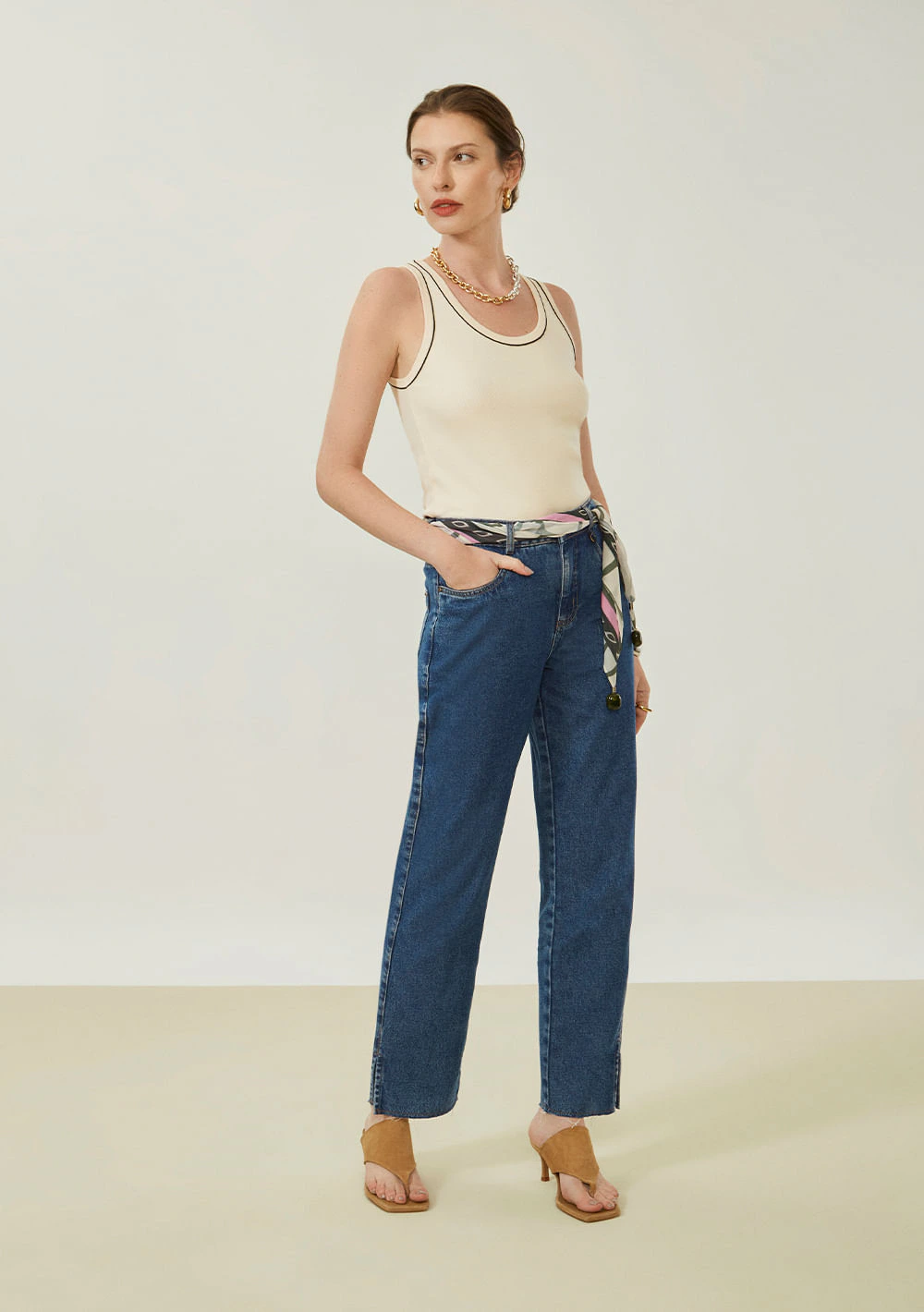 Calça Maria.Valentina Reta Média Azul