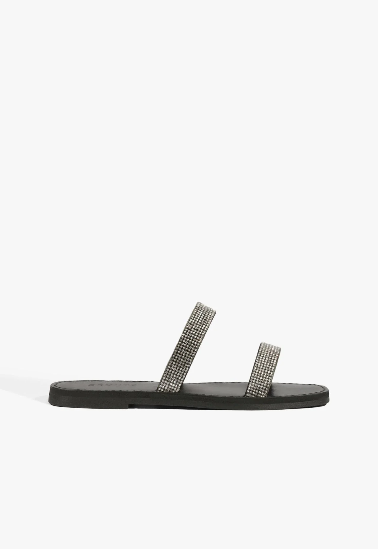 Slide Double Strap Strass Black