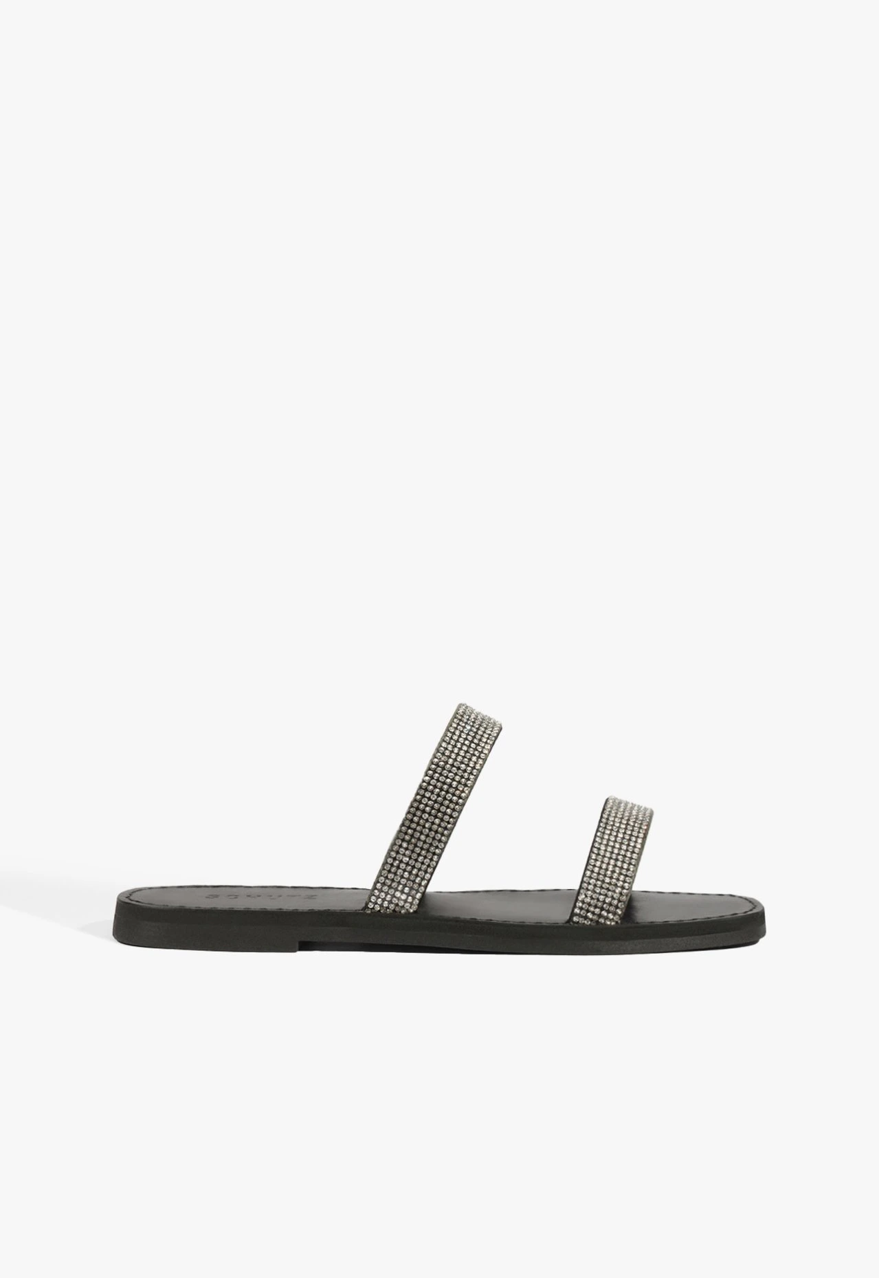 Slide Double Strap Strass Black