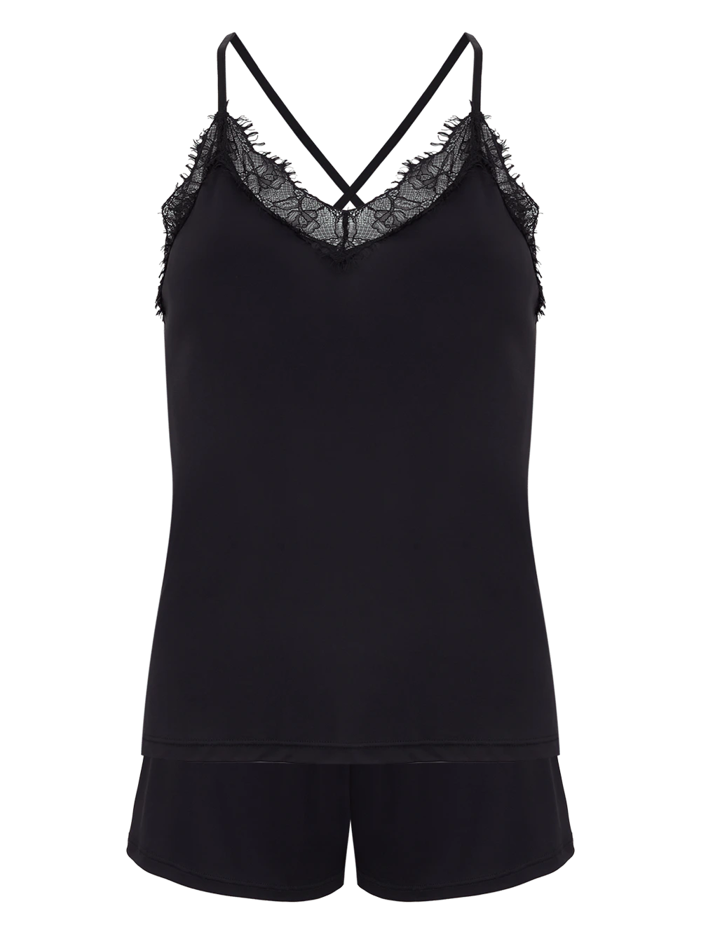 Shortdoll Liganete Renda Alala Preto