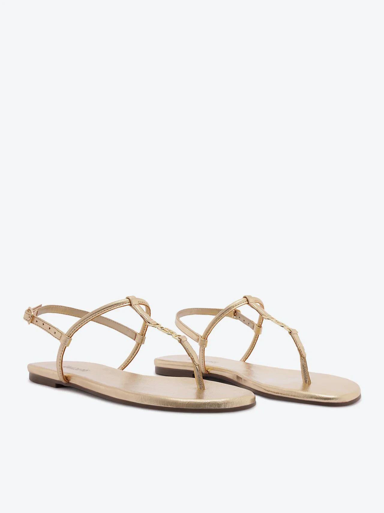 Sandália Rasteira Slim Metal A Dourada