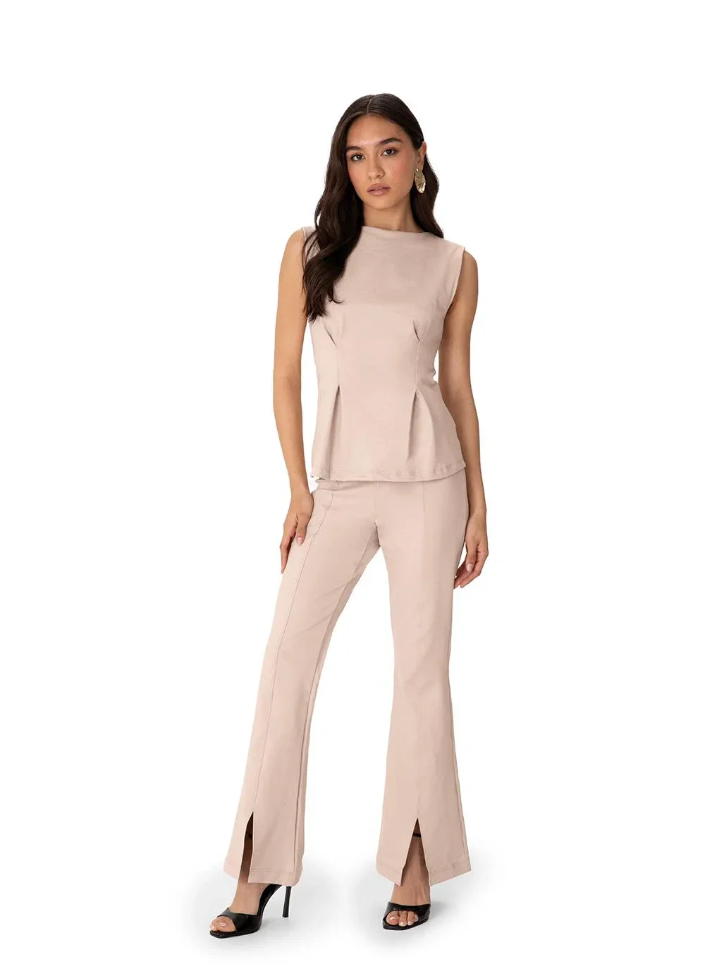 Enfim - Blusa Peplum com Pences Areia
