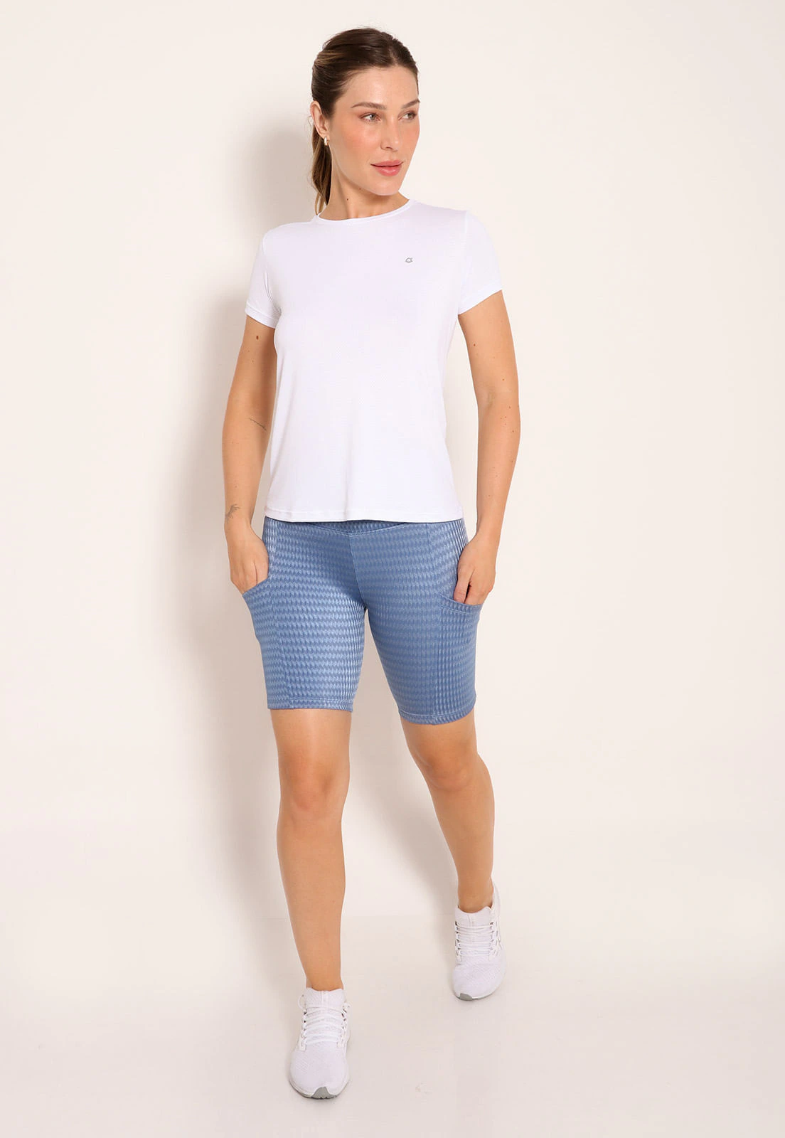 Bermuda Fitness Feminina Ciclista UV Com Bolsos