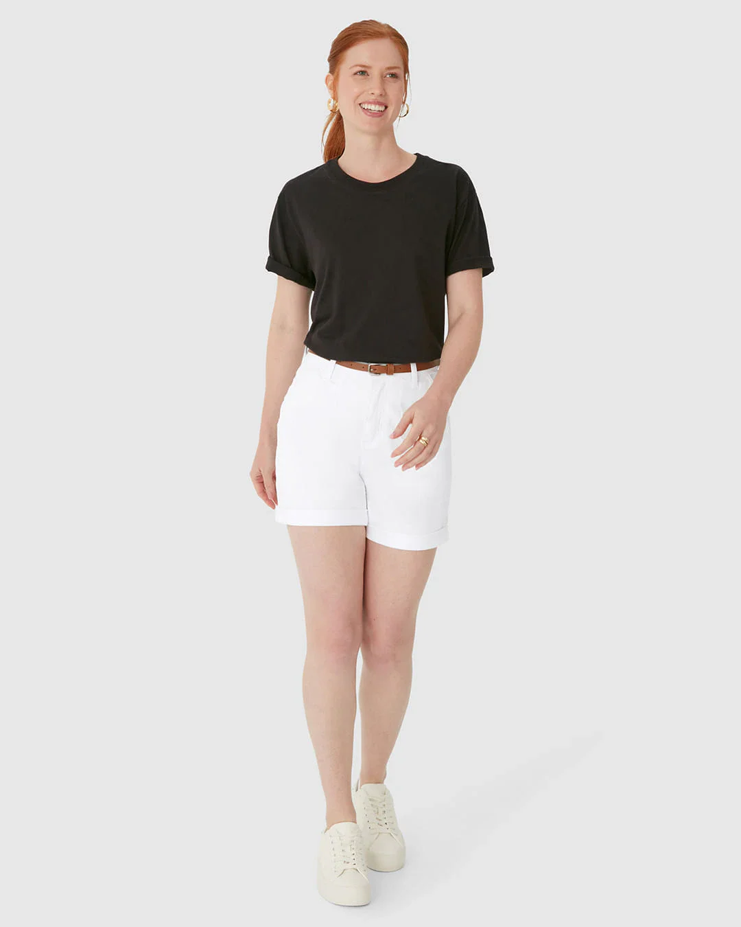 Bermuda Alfaiataria Feminina Com Cinto Em Sarja Stretch
