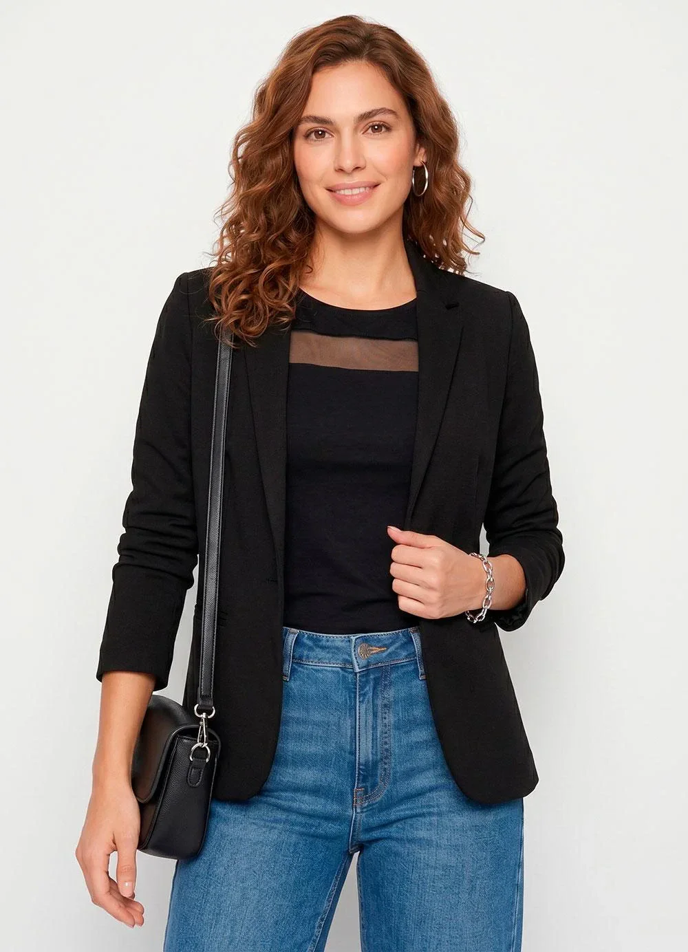 Quintess - Blazer Preto em Moletinho