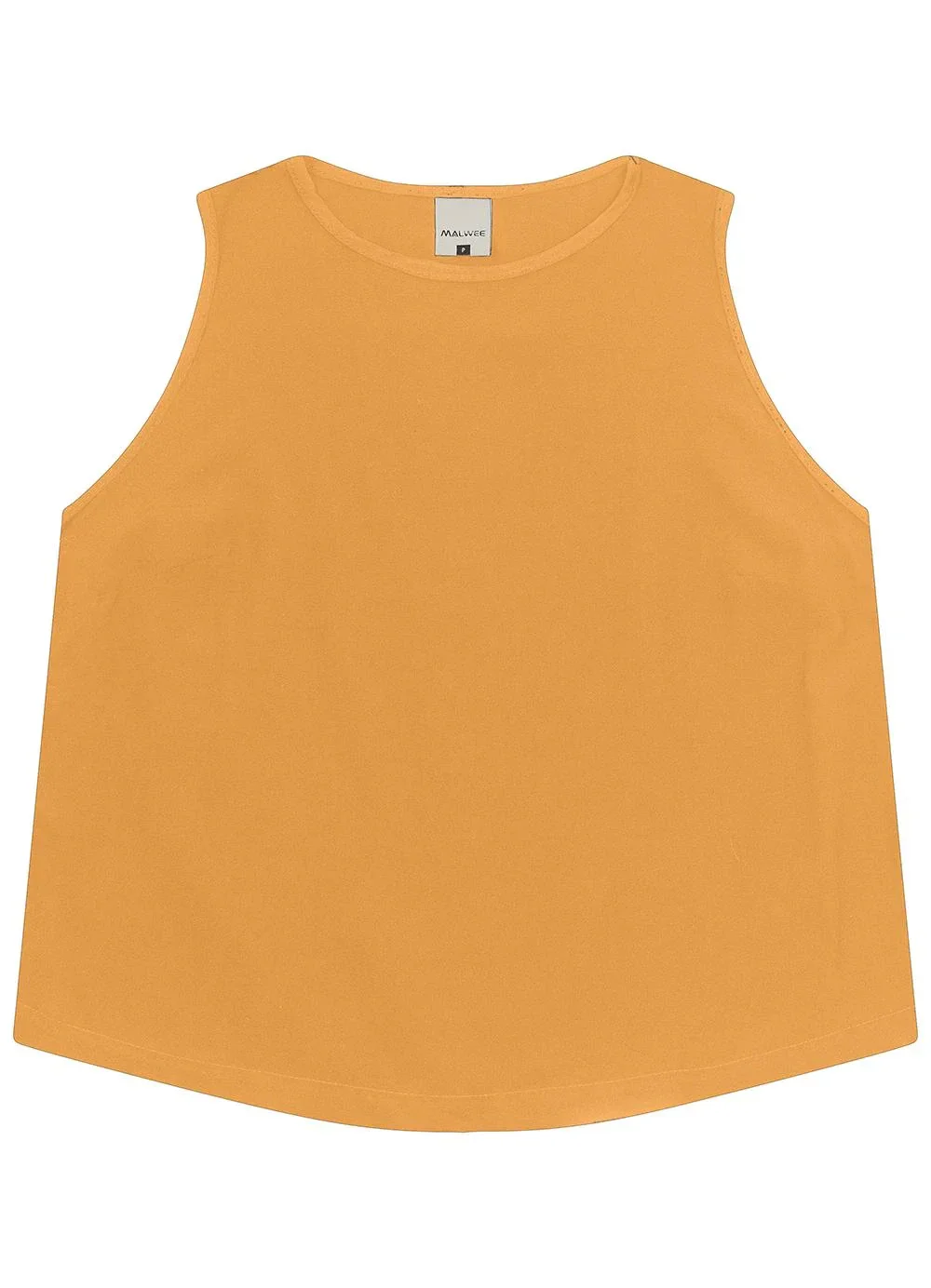 Malwee - Regata Cropped em Viscose Amarelo Mostarda