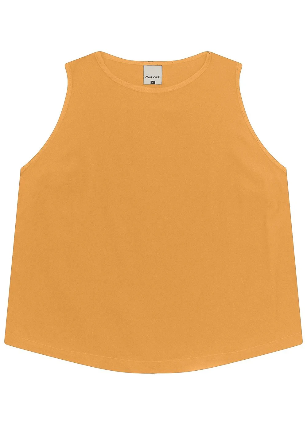 Malwee - Regata Cropped em Viscose Amarelo Mostarda