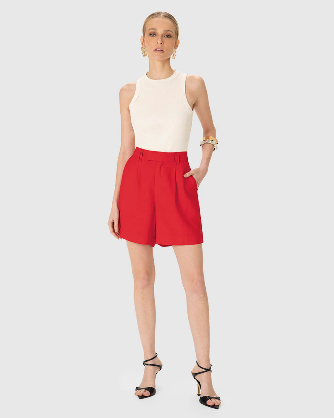 Shorts Feminino Passante Duplo Em Tecido Alfaiataria - ENFIM
