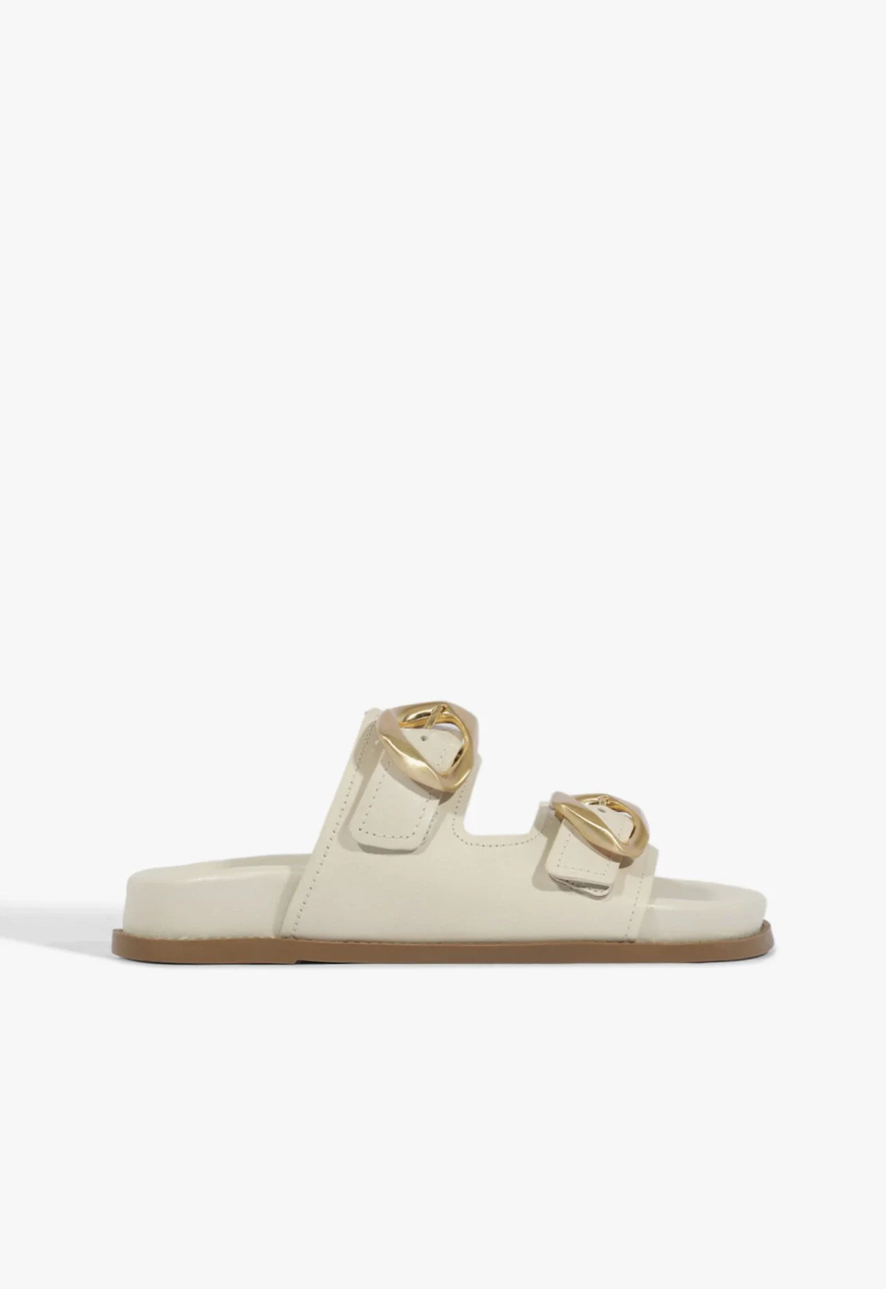 Papete Slide Olga Sporty Couro Branca