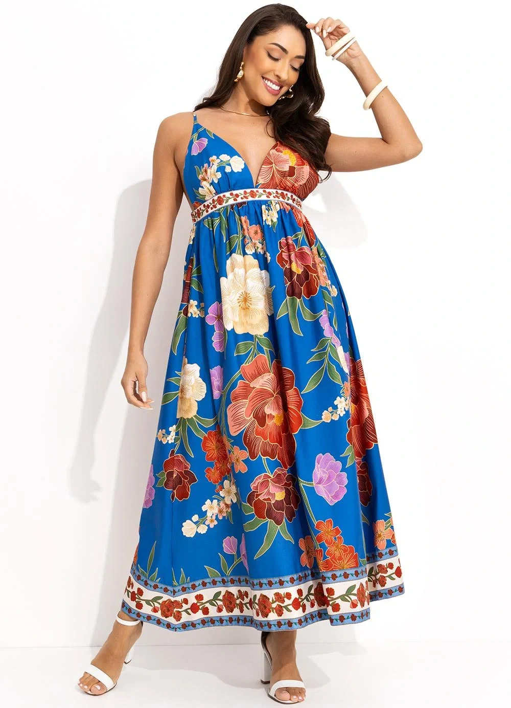 Farm - Vestido Cropped Azul