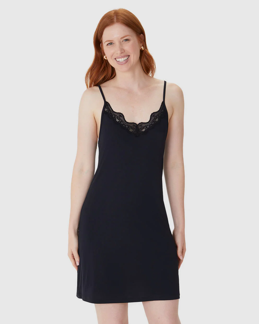 Camisola Feminina Decote V Detalhe Rendado Em Liganete 100% Poliamida