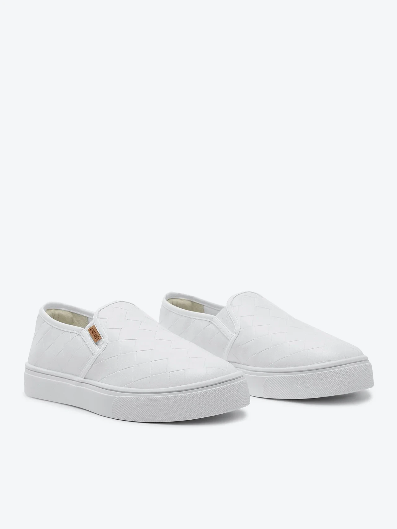 Tênis Slip On Sola Alta Liso Branco